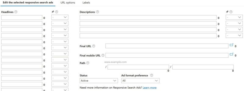 Responsive search ads available globally in all Microsoft Advertising interfaces - |