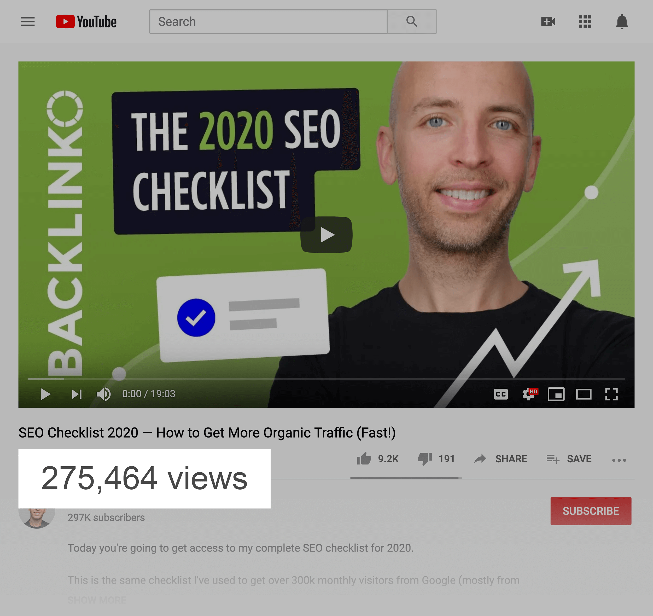 2020 SEO Checklist – Video Total Views