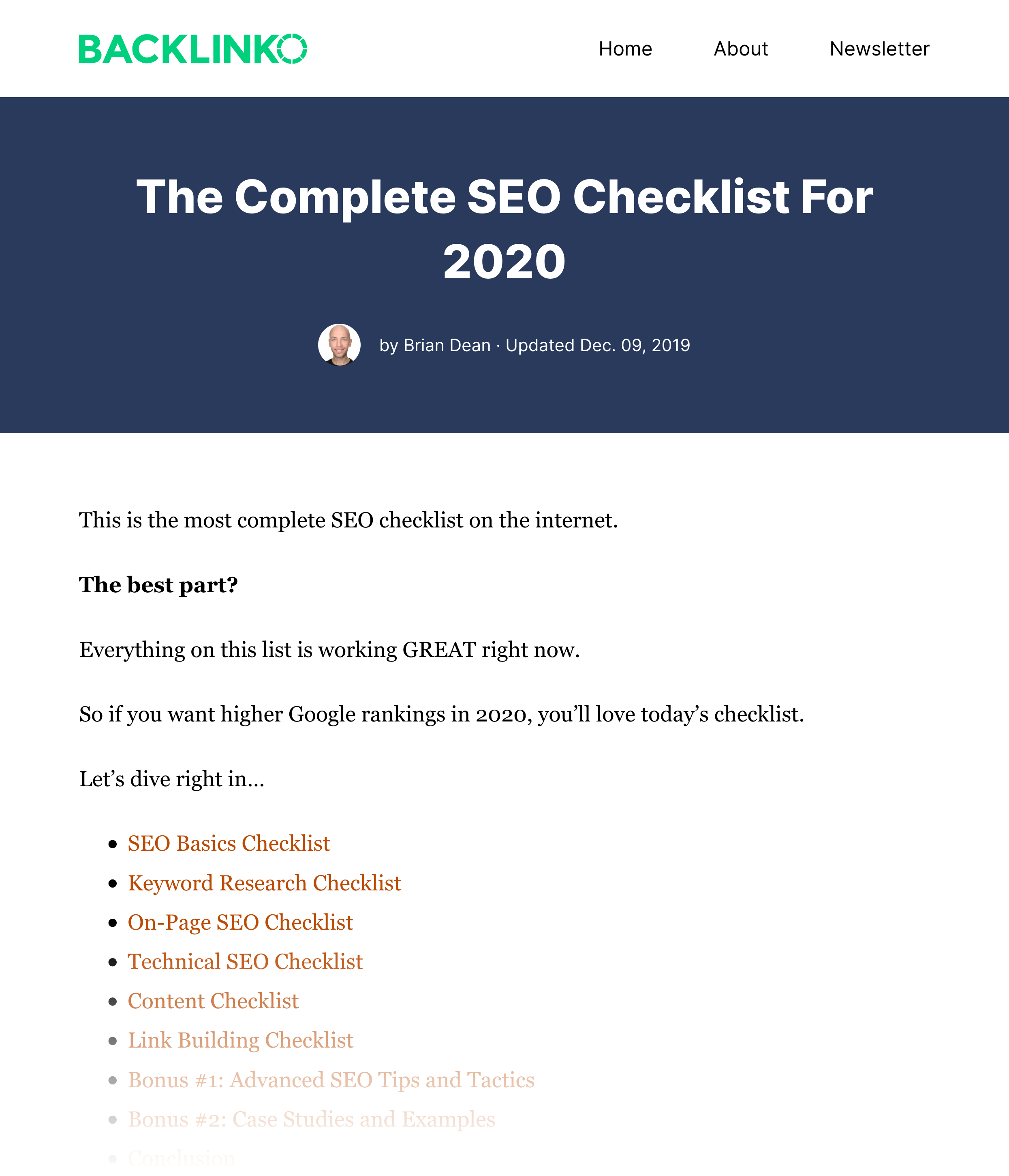 Complete SEO Checklist – Post
