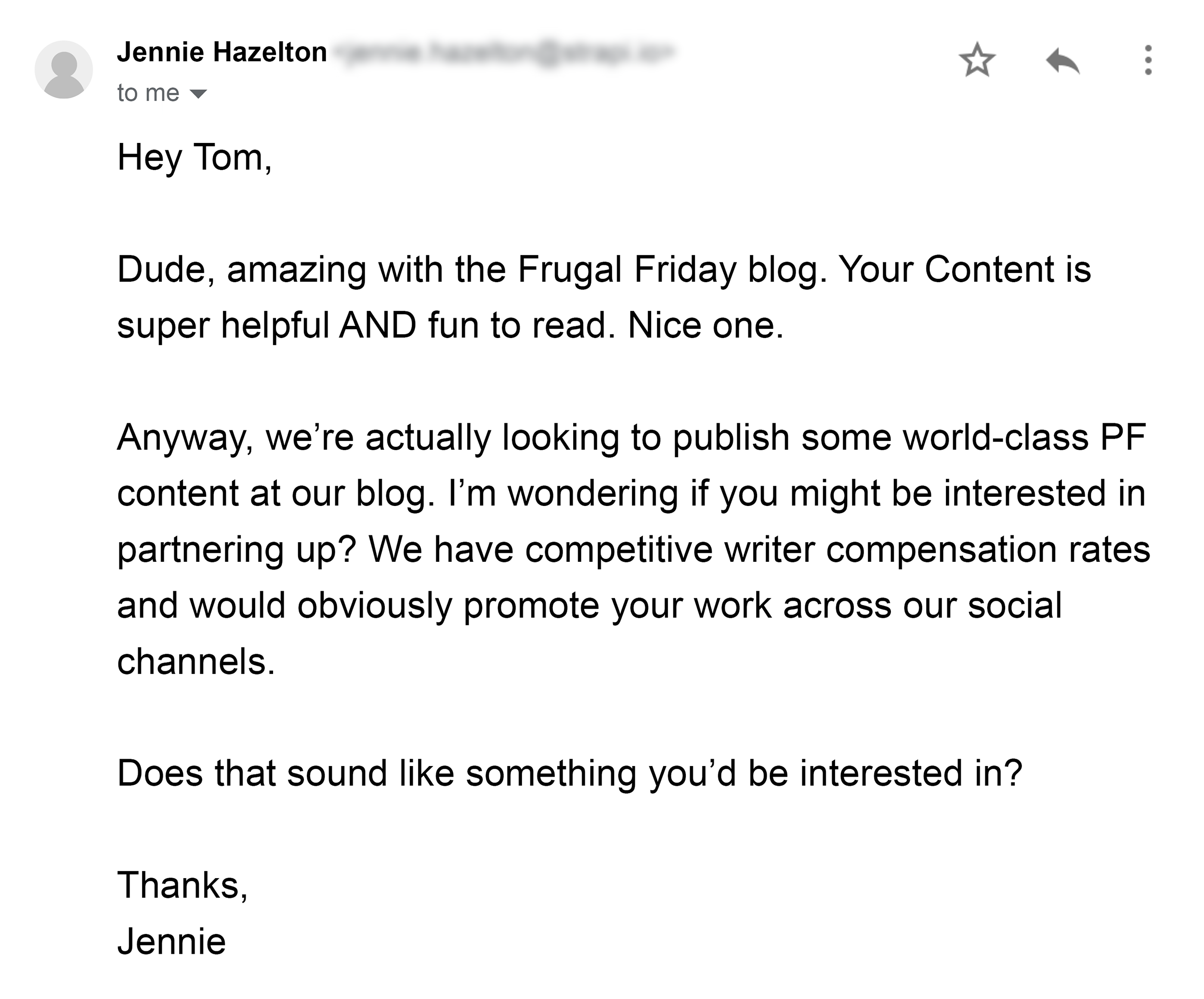 Email – Asking Blog To Write Content For Your Site