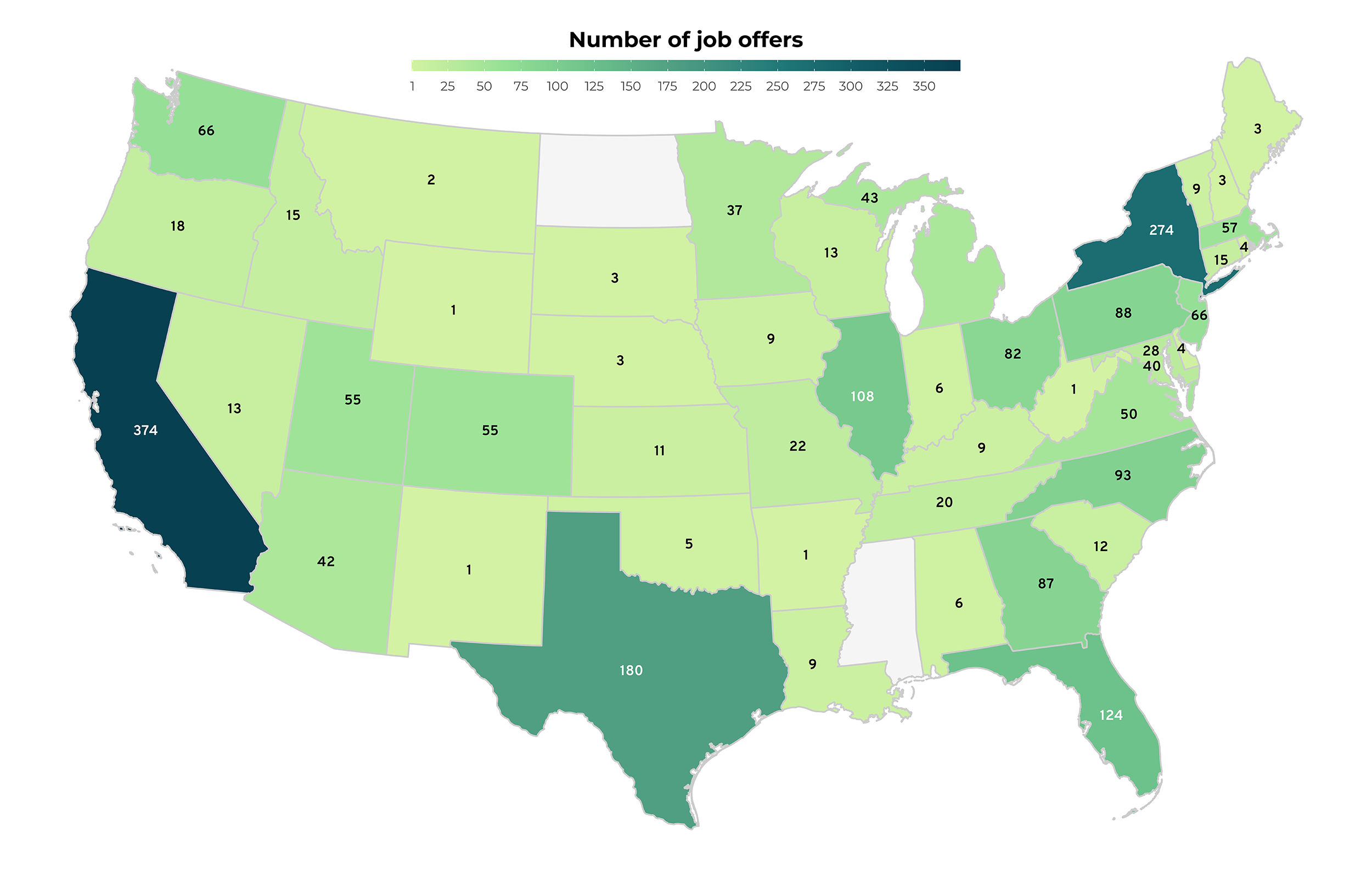 SEO job postings by state