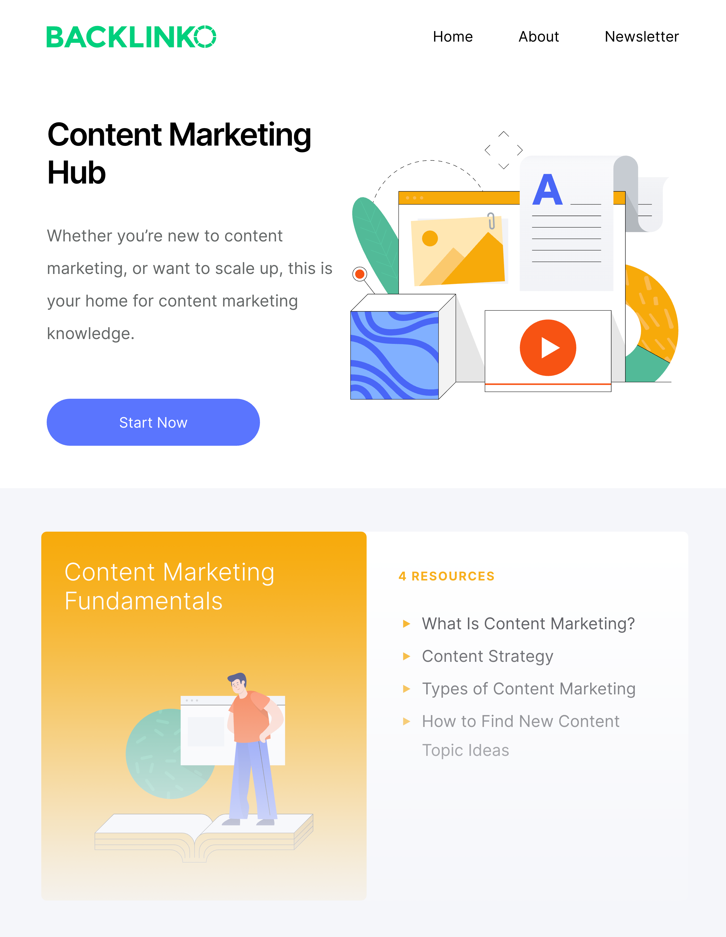 Backlinko content marketing hub