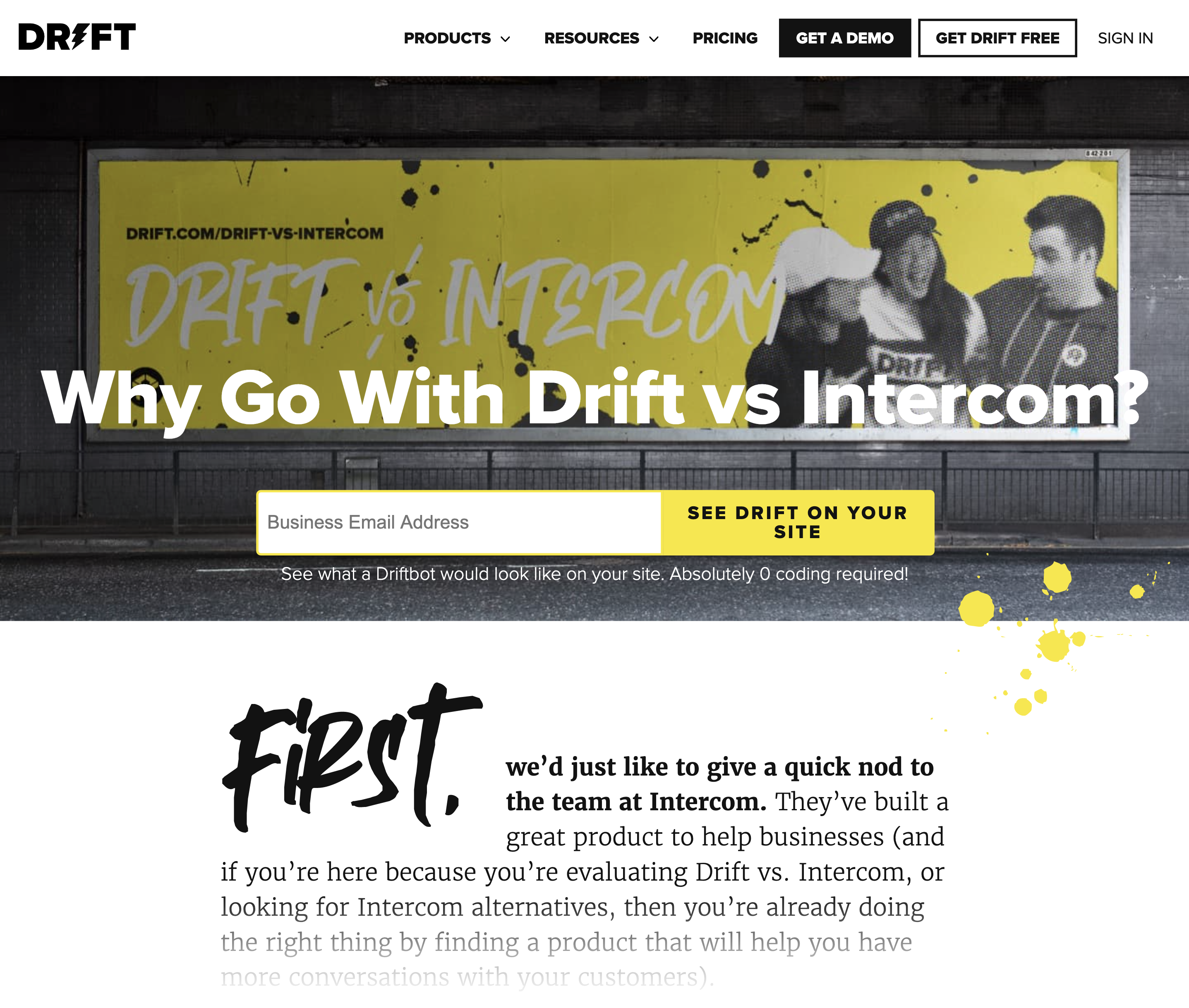 Drift vs Intercom