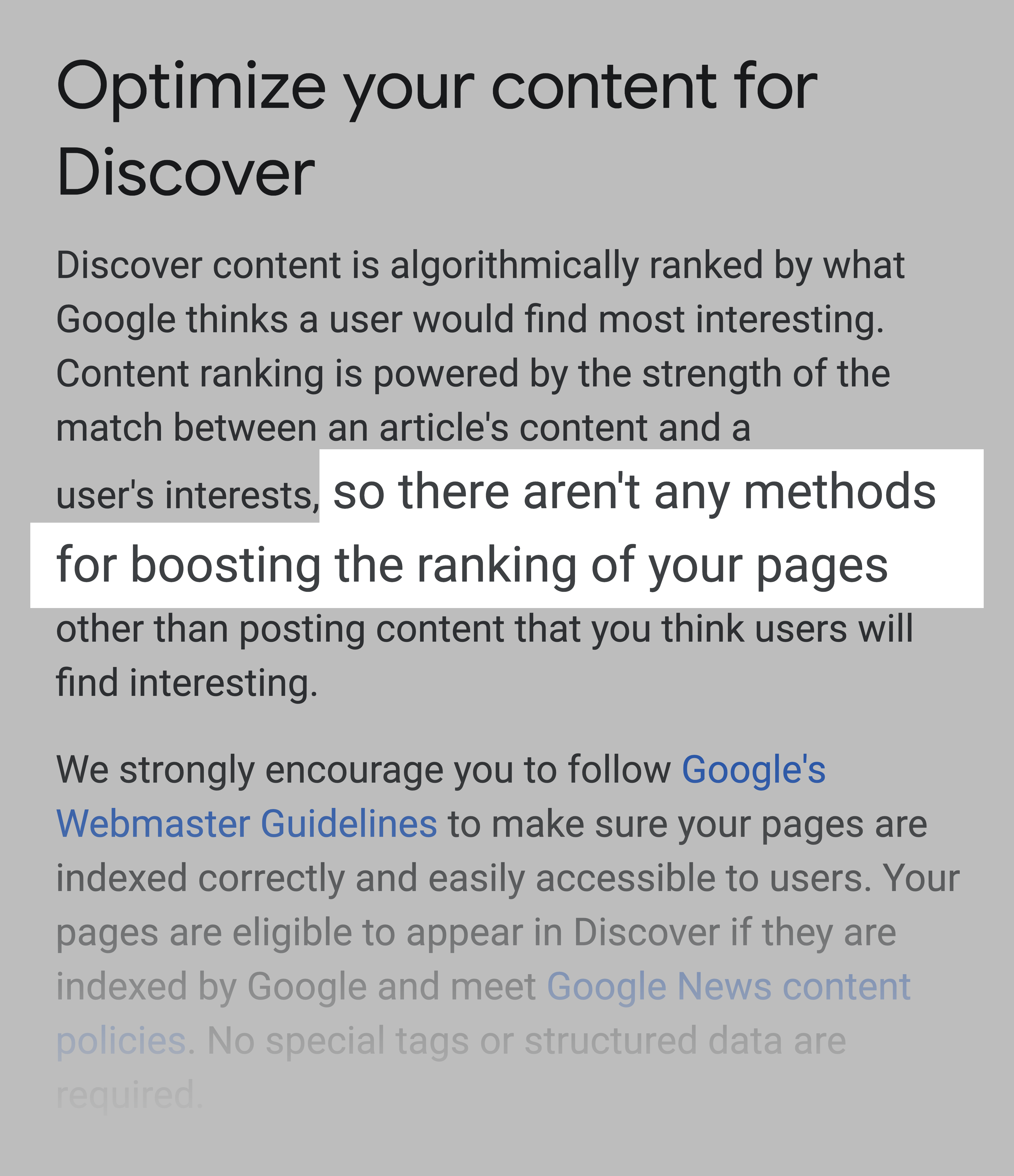 Google – Impossible to optimize for Discover