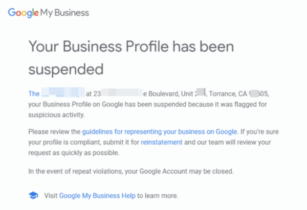 Listings-suspension-notification-GMB-800x547-600x411-1 A Small Business Guide to Resolving a Google My Business Suspension