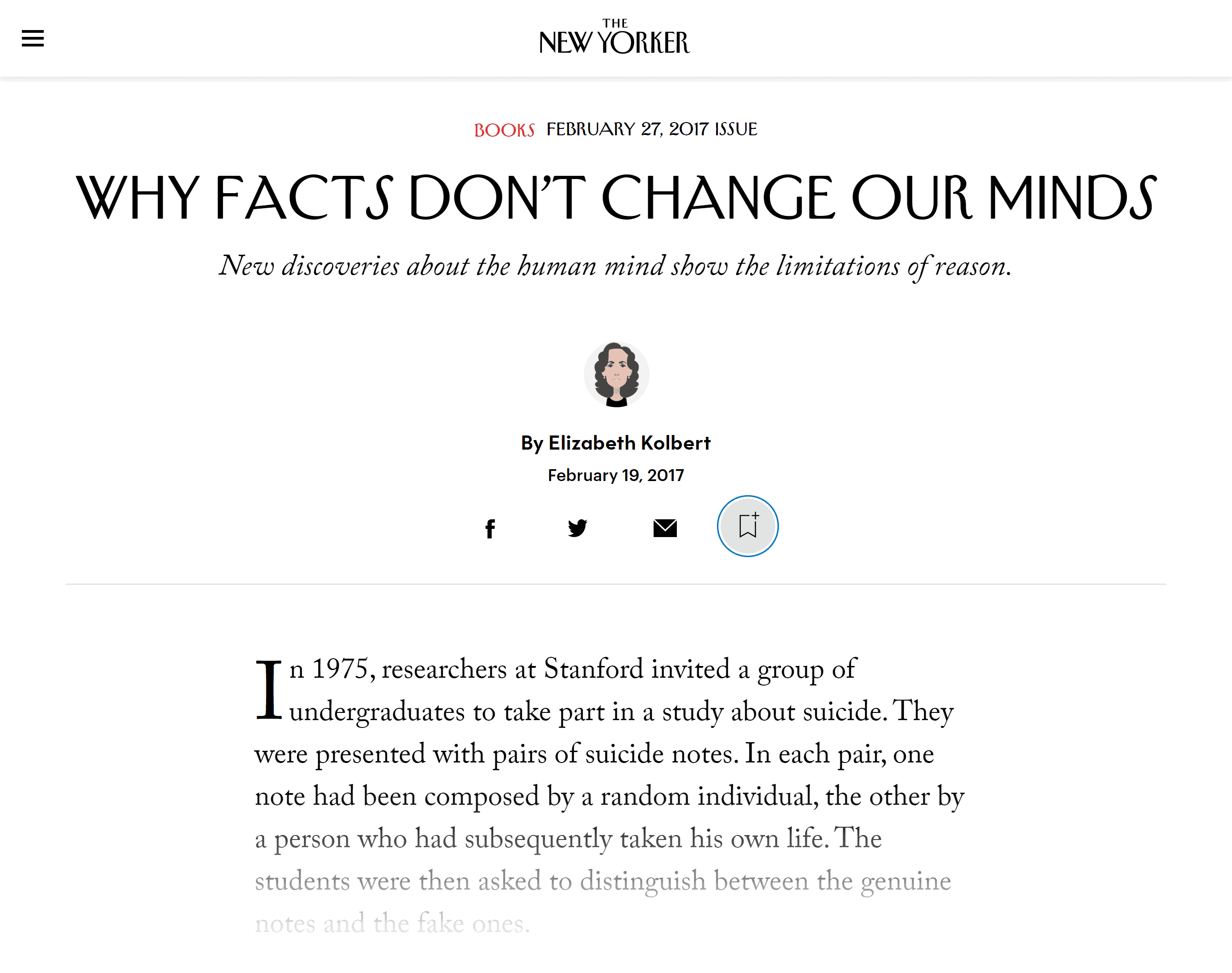 The New Yorker – Why facts don&#039;t change our minds