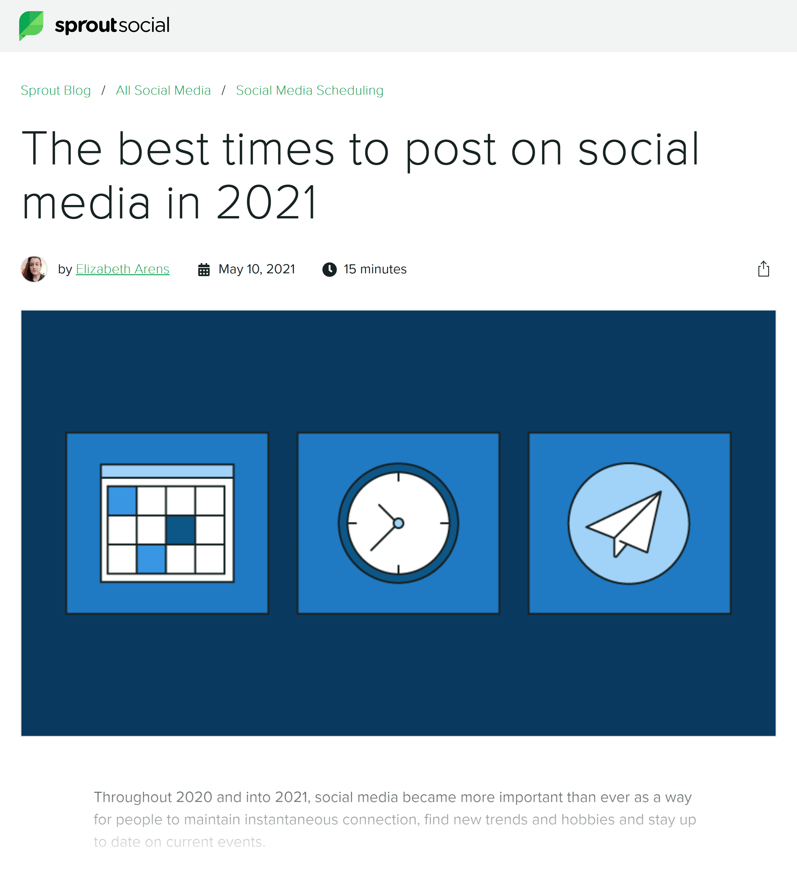 SproutSocial – Best times to post on social media