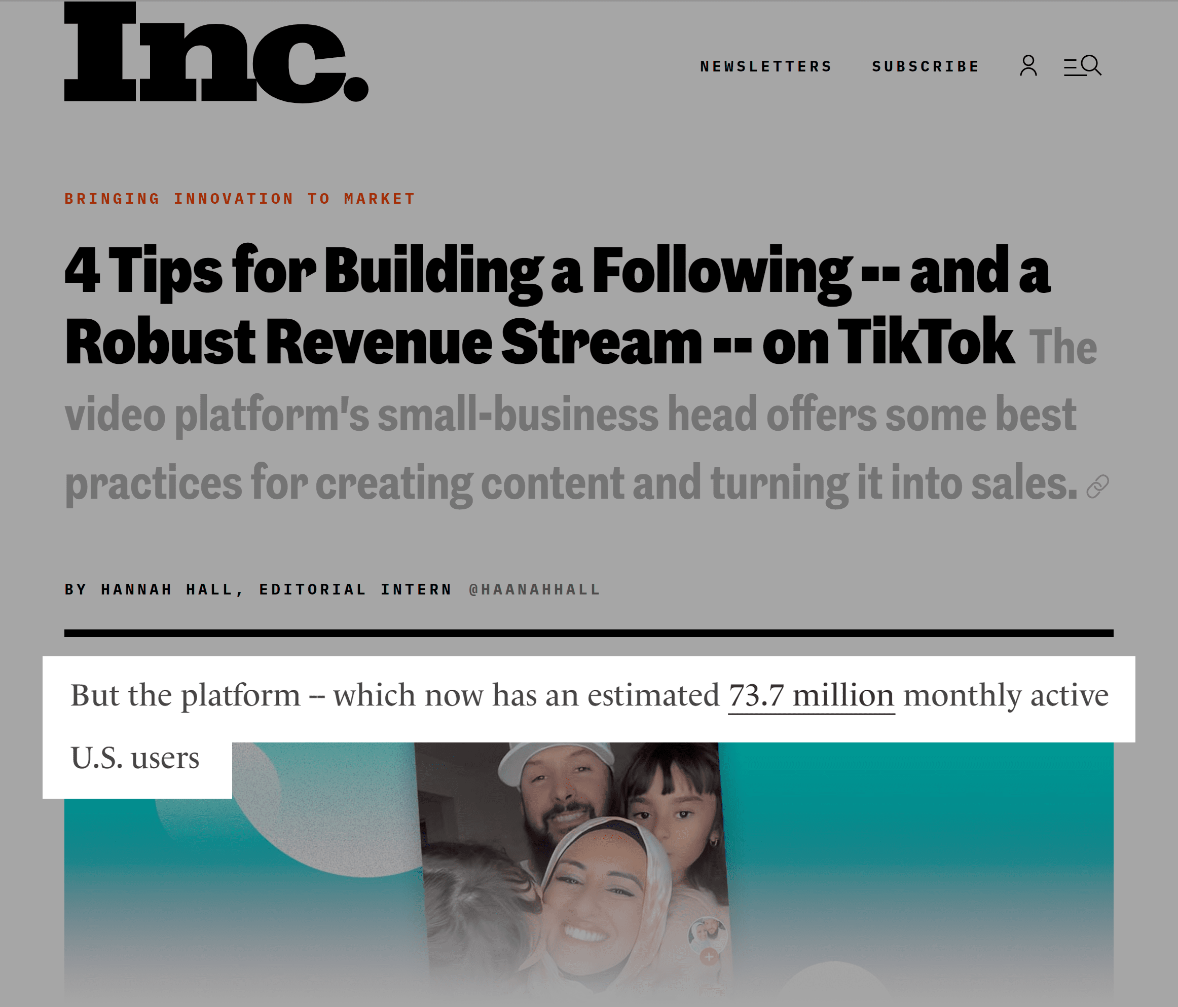Inc. – TikTok users backlink