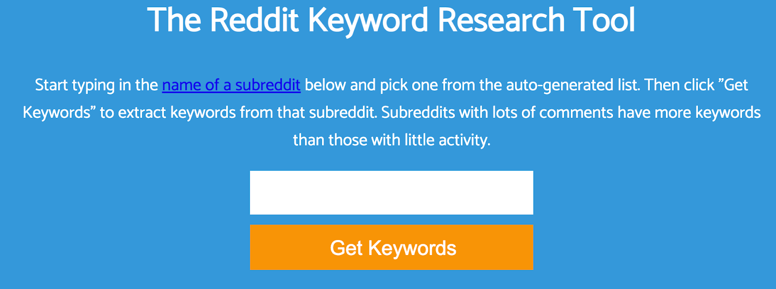 Keyworddit research tool 