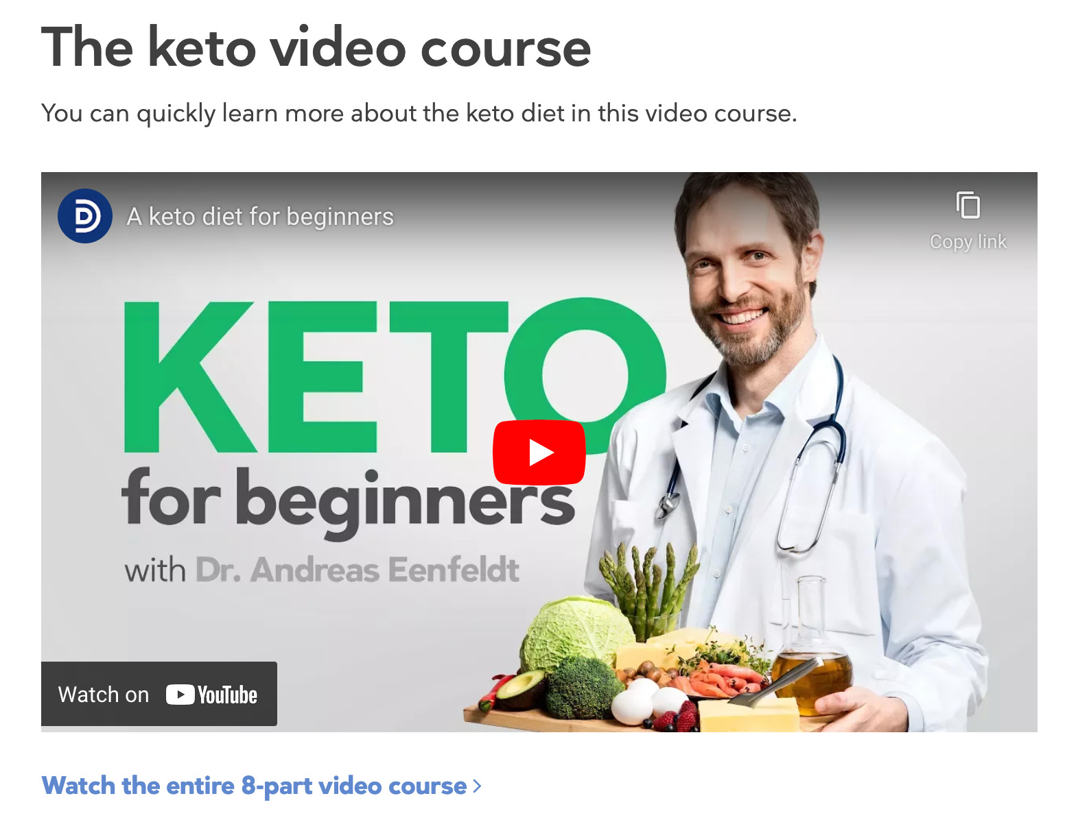 Video course about keto diet for beginners
