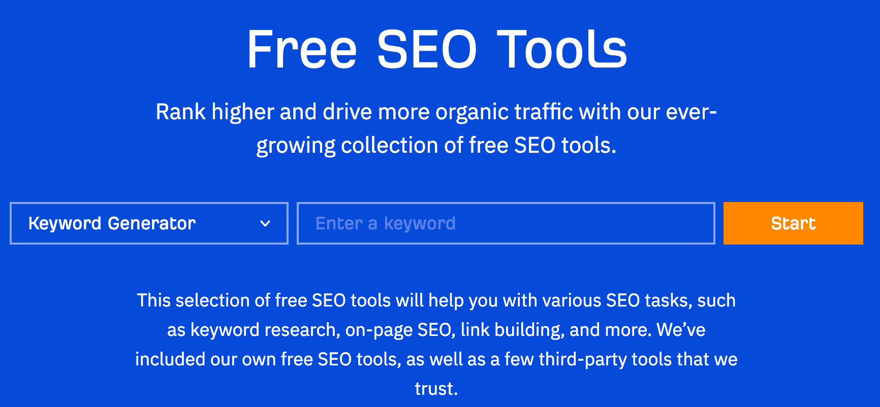 Ahrefs' Free SEO Tools page