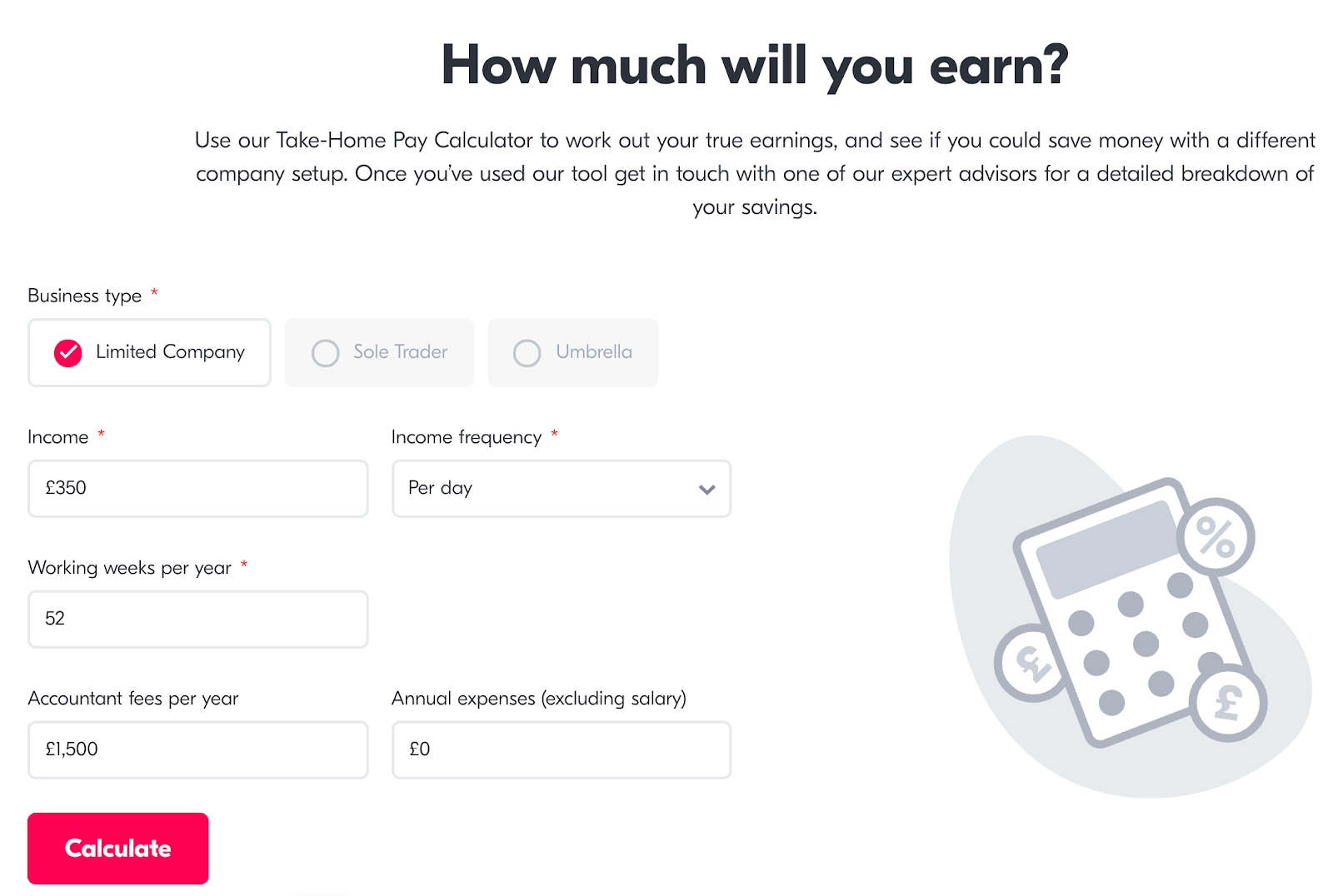Crunch's free take-home-pay calculator