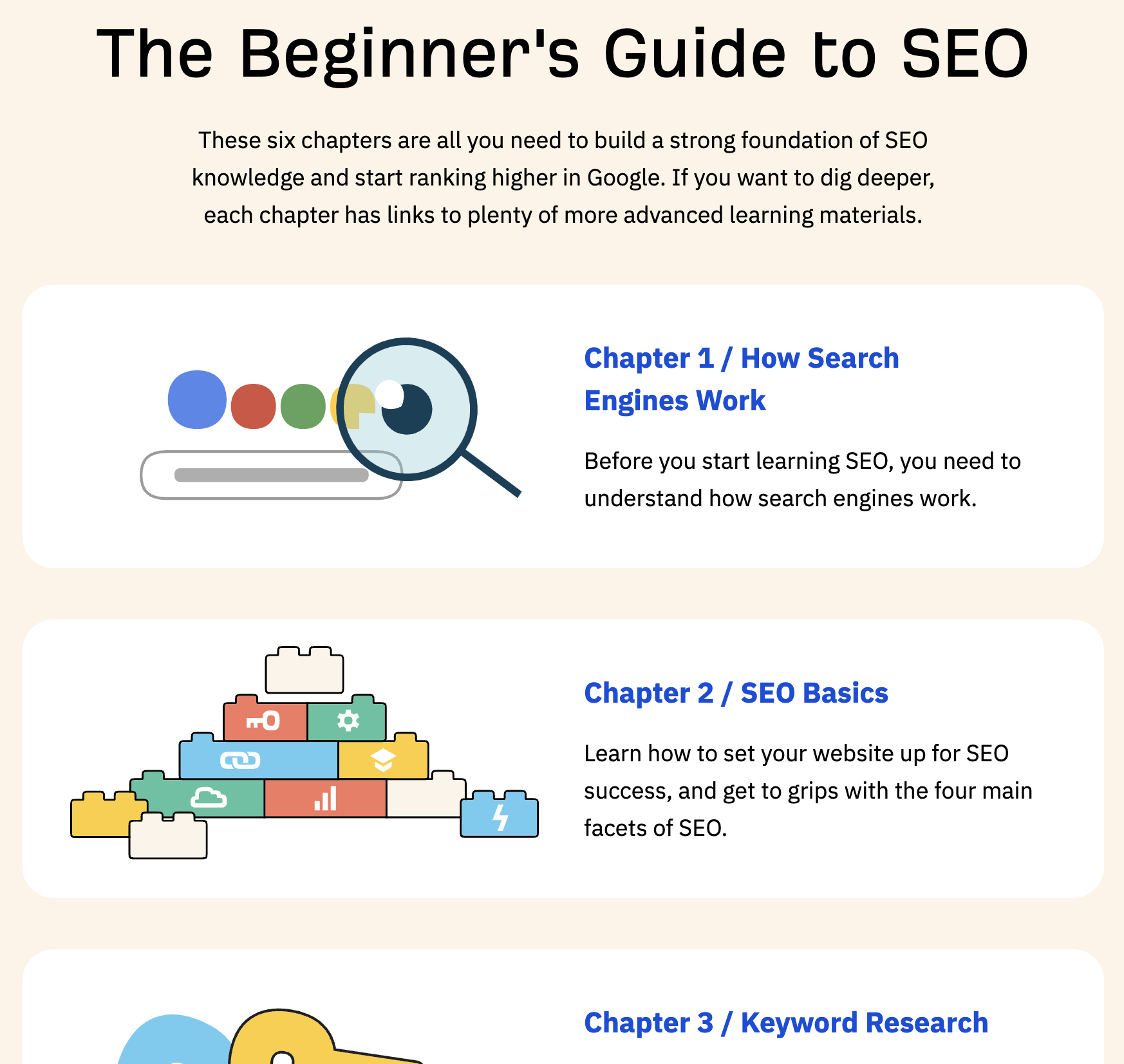 Pillar page of our beginner's guide to SEO
