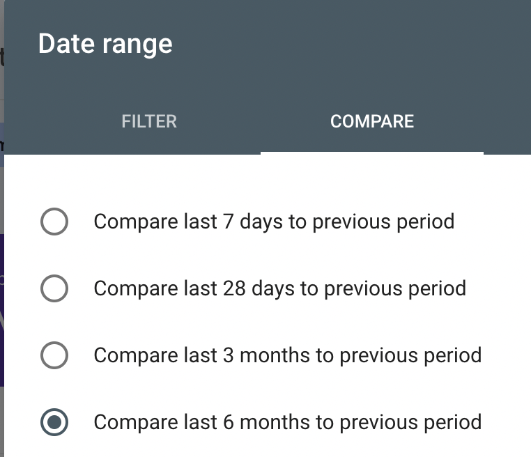 Google Search Console reporting date range
