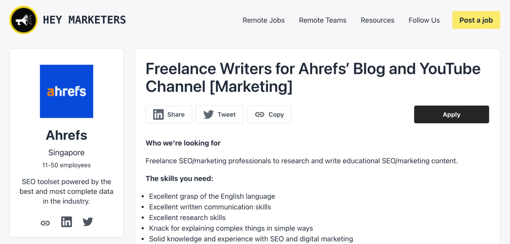 3-job-board How to Hire Freelance Writers in 5 Steps (Ahrefs' Process)