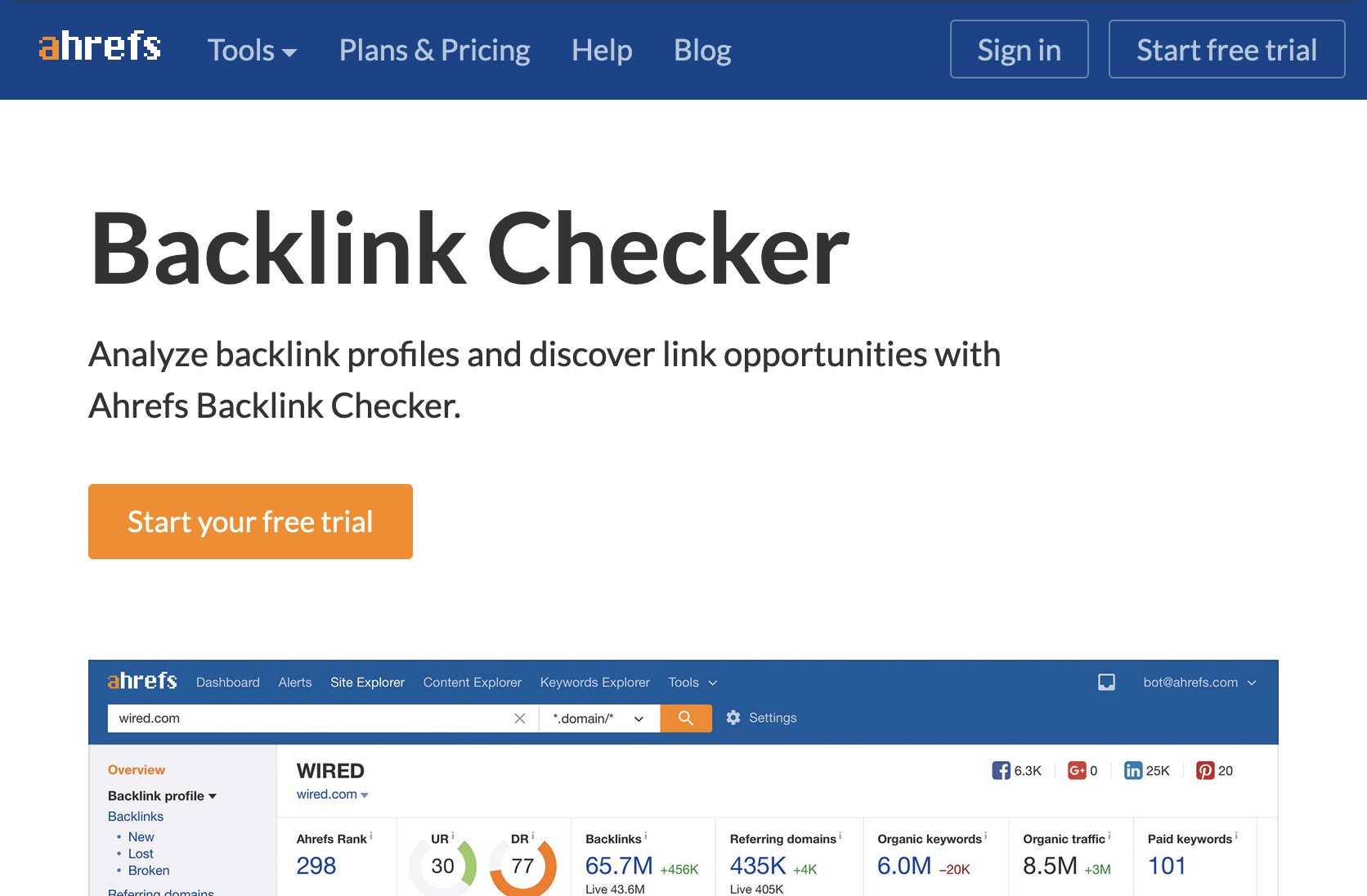 Our original backlink checker page didn't match search intent
