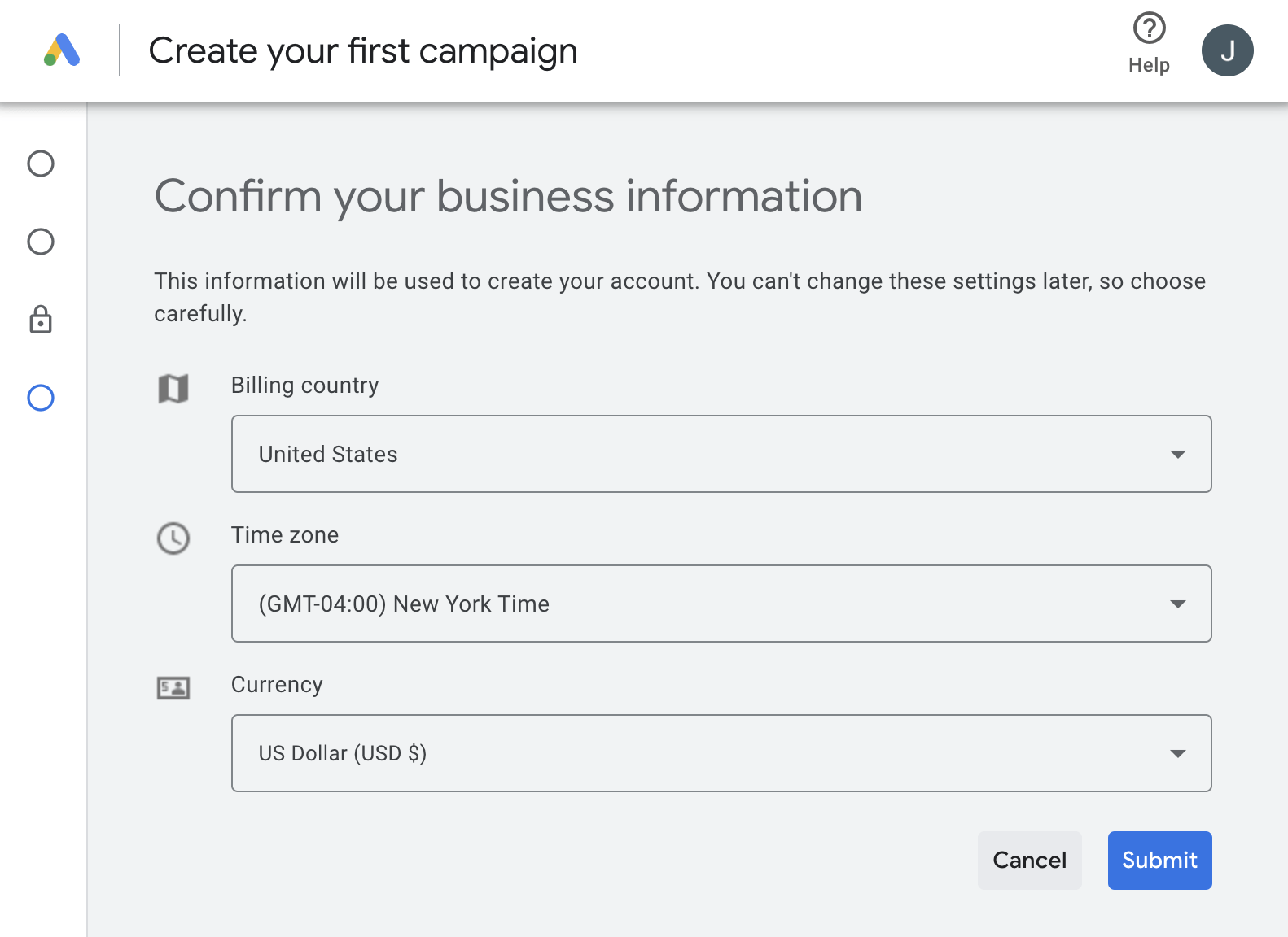 Confirming business information 
