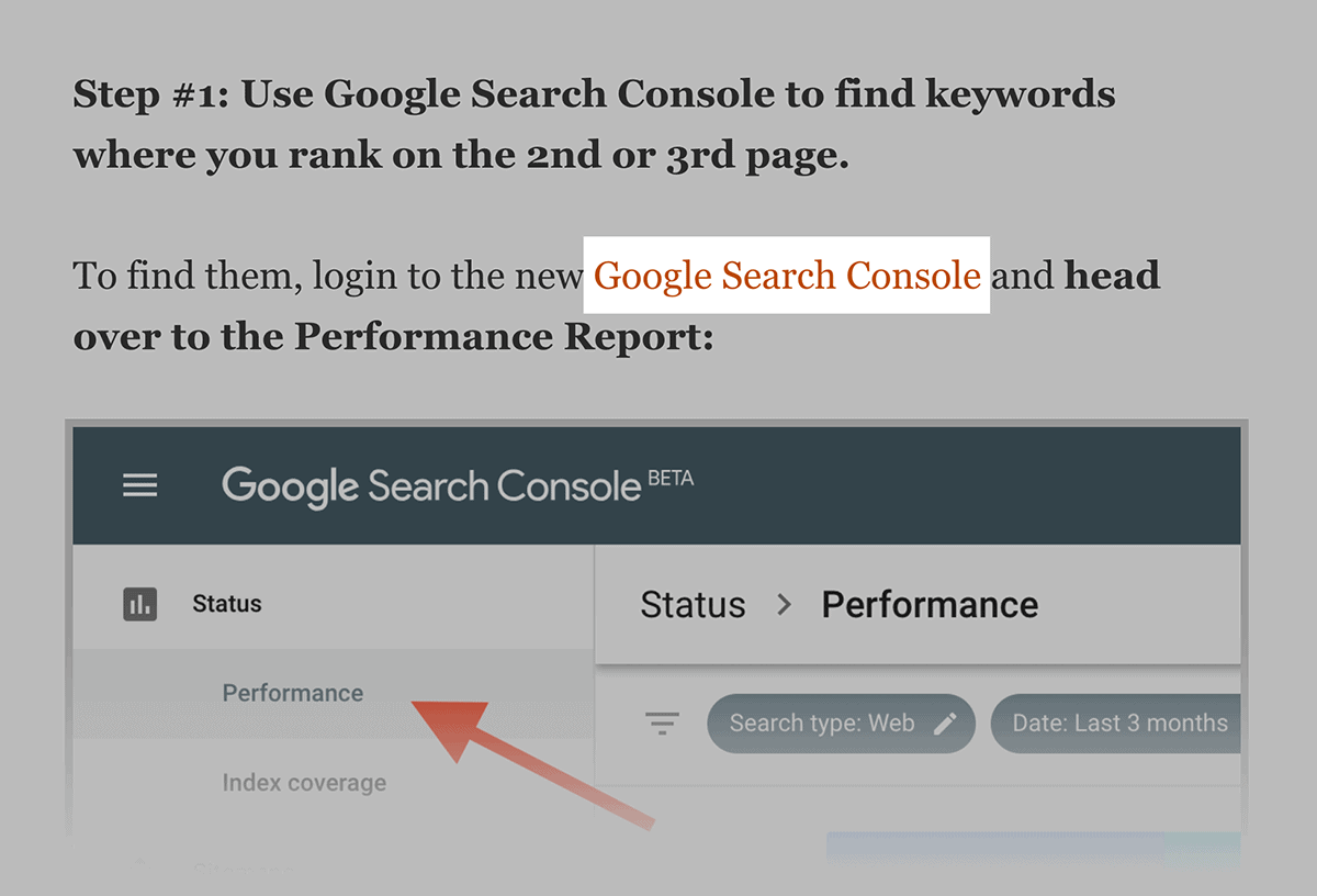 google-search-console-internal-link How to Rank Higher On Google In 2023