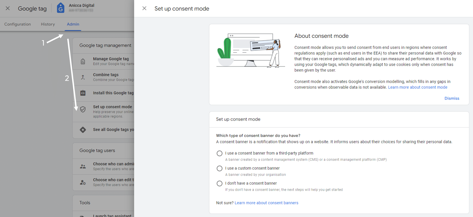 Configuring-consent-mode-via-Google-Ads 4 ways to check your website’s Google consent mode setup