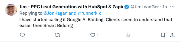 Google-AI-bidding-tweet 6 ways to use AI for paid search account restructuring