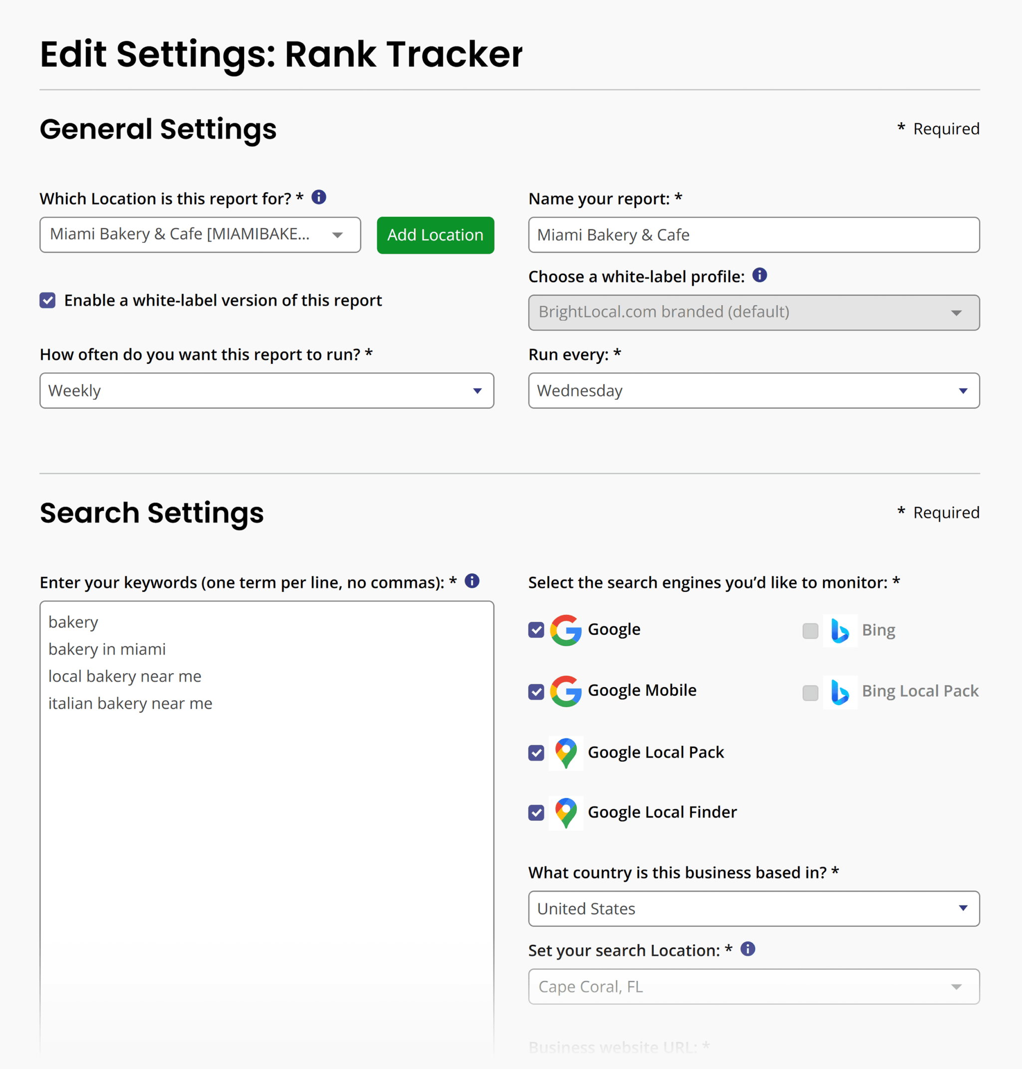 brightlocal-rank-tracker-settings Top 5 Local Rank Tracker Tools (Tested & Reviewed)