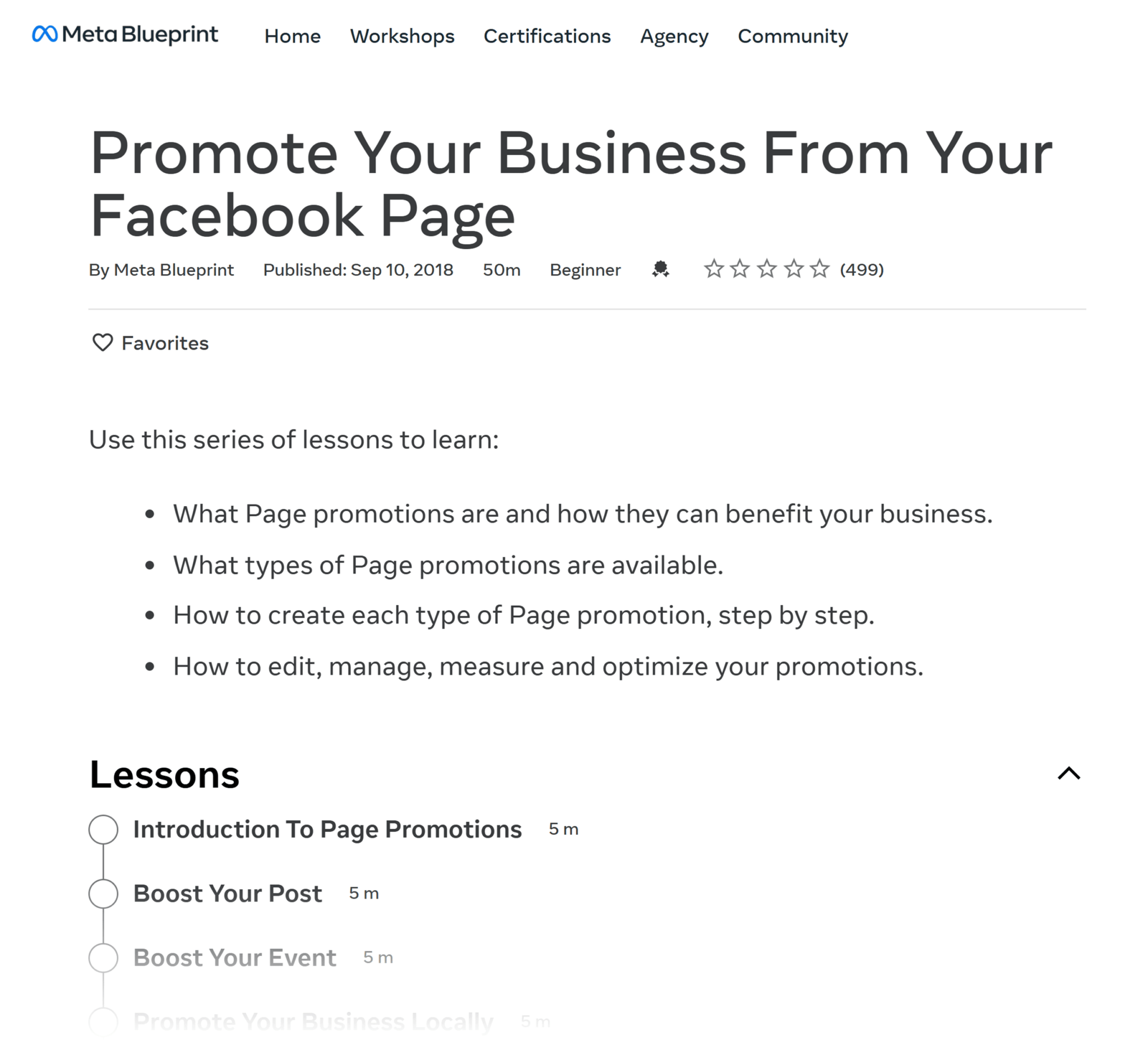 facebook-course-promote-your-business 7 Best Free Online Marketing Classes in 2024
