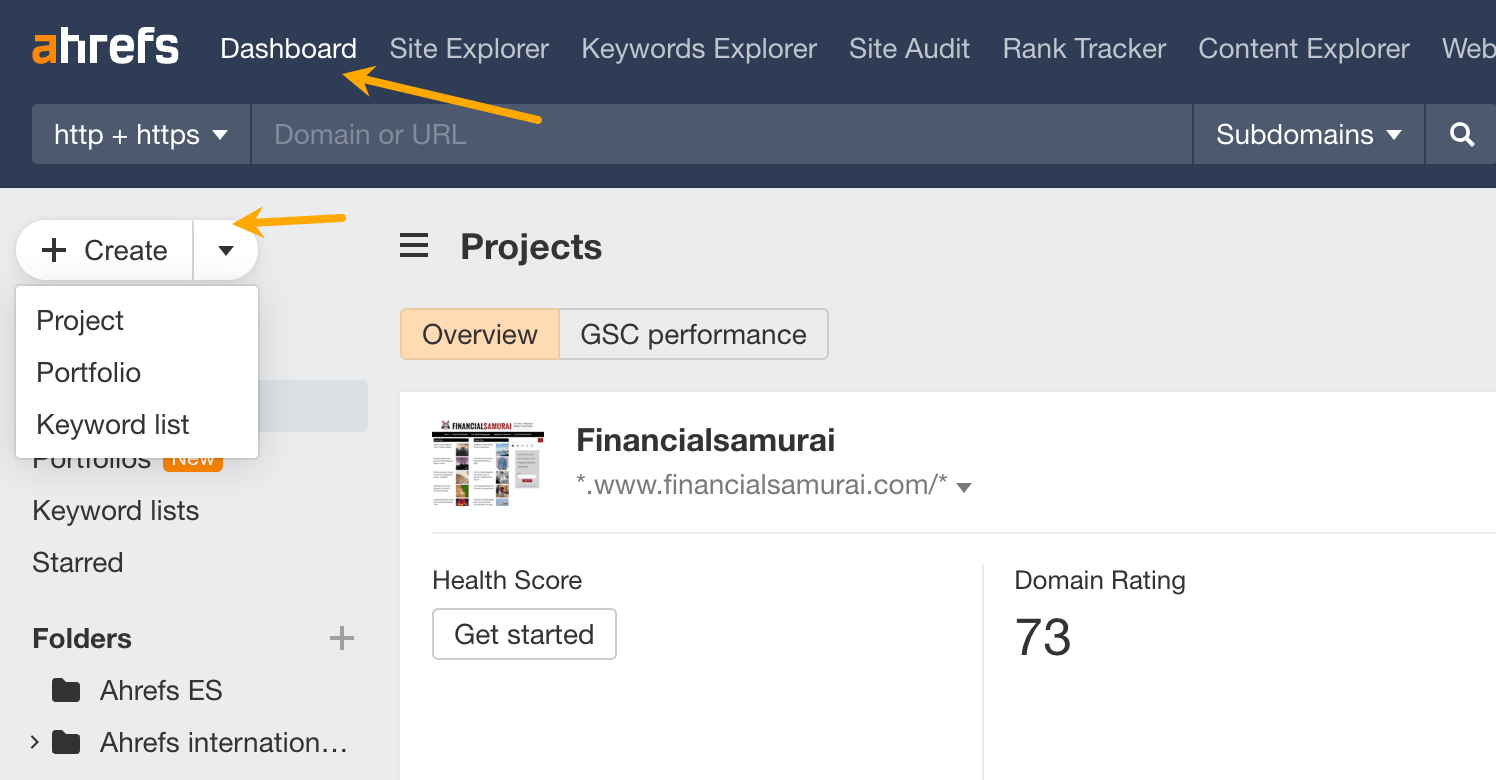 how-to-create-a-new-portfolio-in-ahrefs- SEO Tracking For Beginners: All You Need to Know