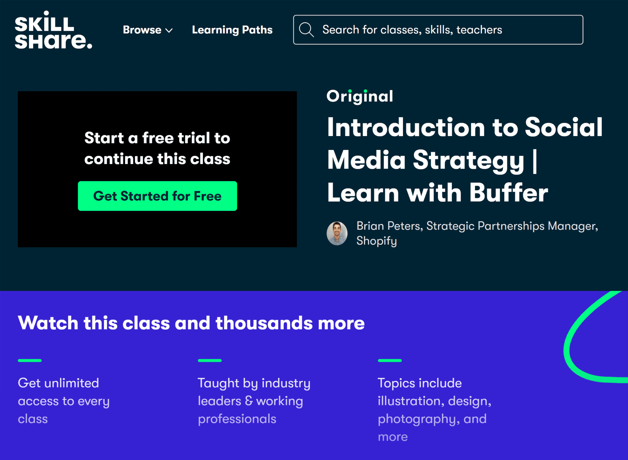 skillshare-buffer-social-media-strategy-course 7 Best Free Online Marketing Classes in 2024