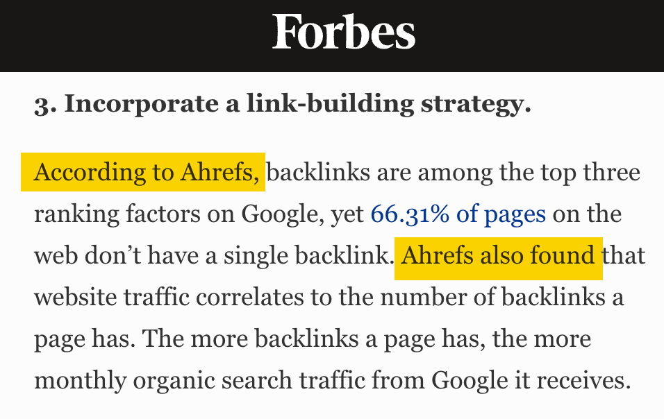 ahrefs-mentioned-in-a-forbes-article 12 Field-Tested Content Marketing Tactics