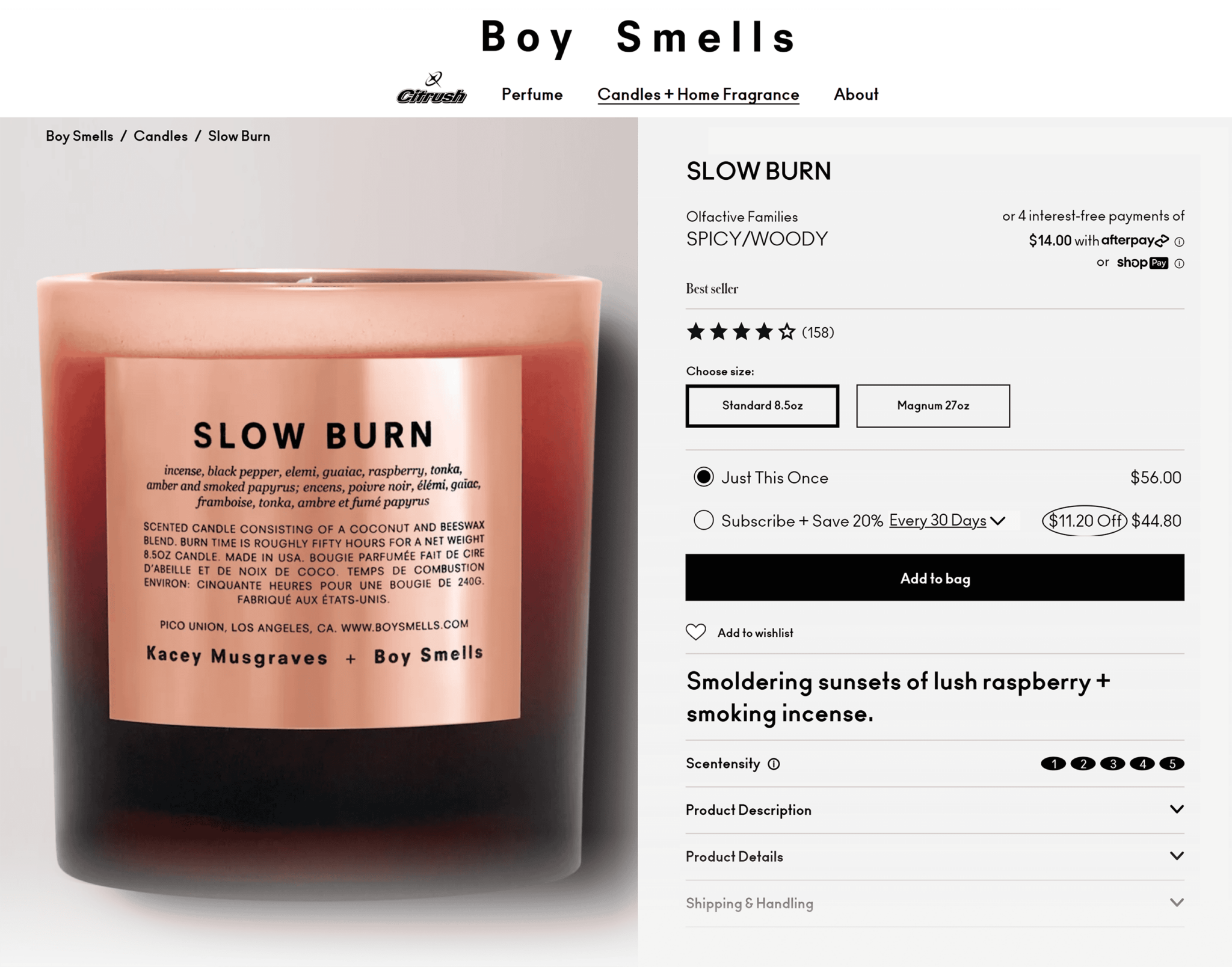 boysmells-slow-burn 20 Effective Product Page Examples (+ Best Practices)