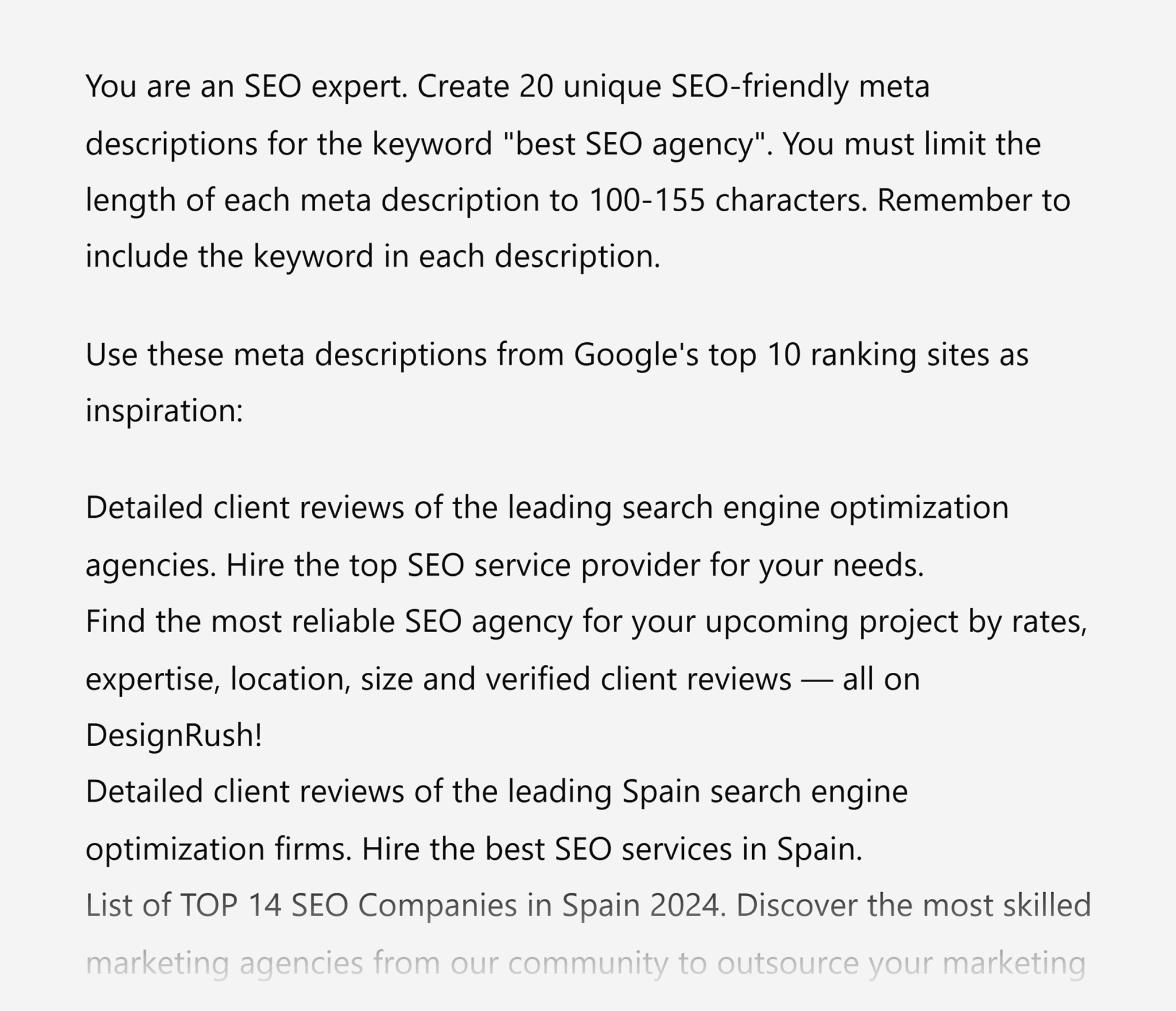 chatgpt-create-meta-descriptions-input 8 Powerful SEO AI Tools and Their Top Features