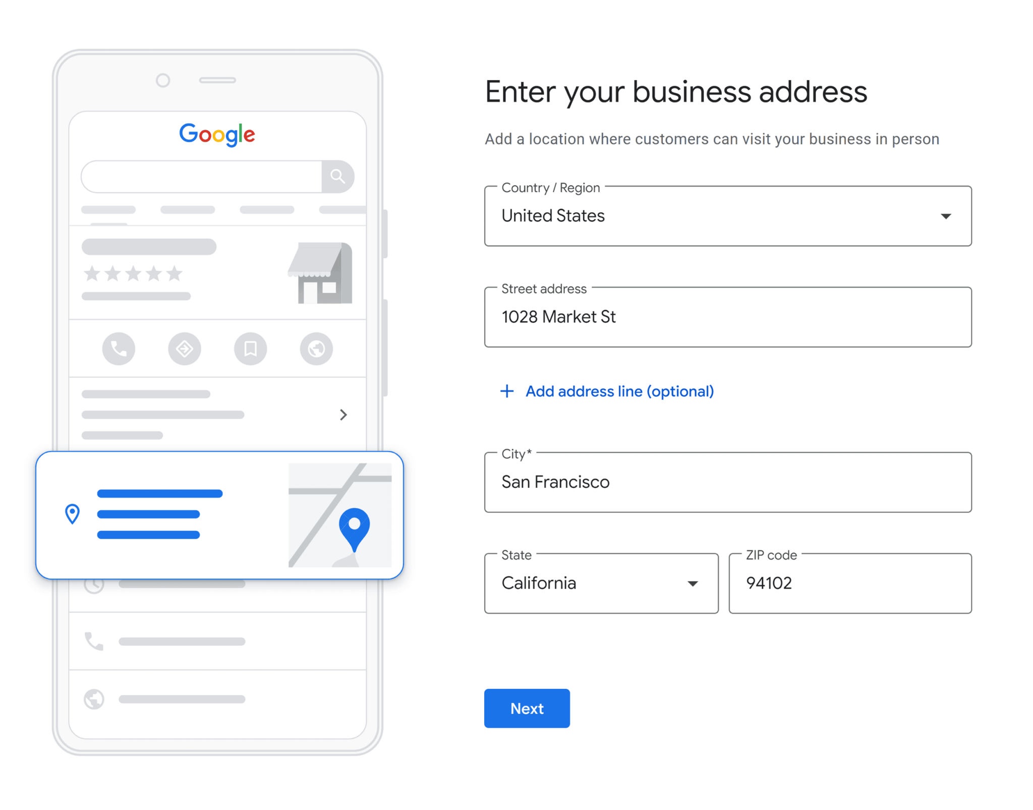 enter-your-business-address Small Business SEO: 10 Tips to Get Your Website Found Online