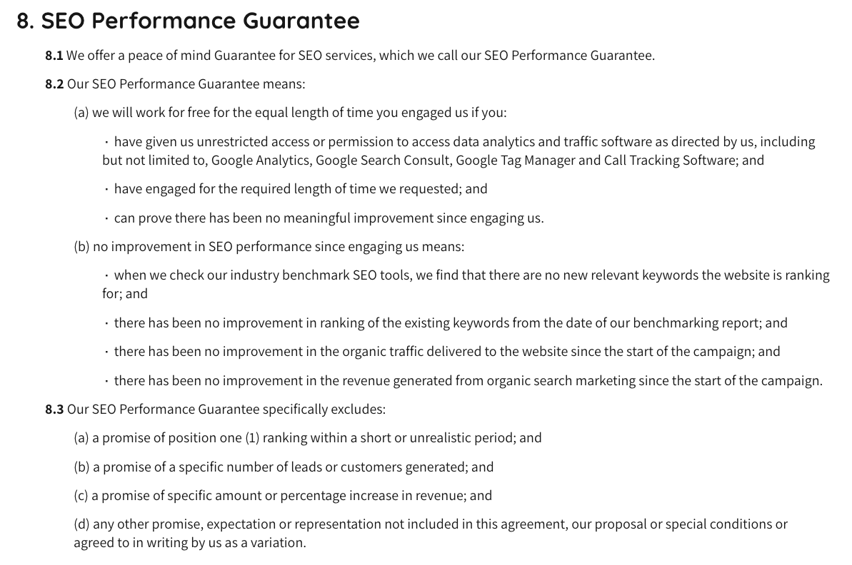 example-of-a-legitimate-seo-performance-guarantee Guaranteed SEO Services: Here’s the Only SEO Guarantee That’s Not a Scam