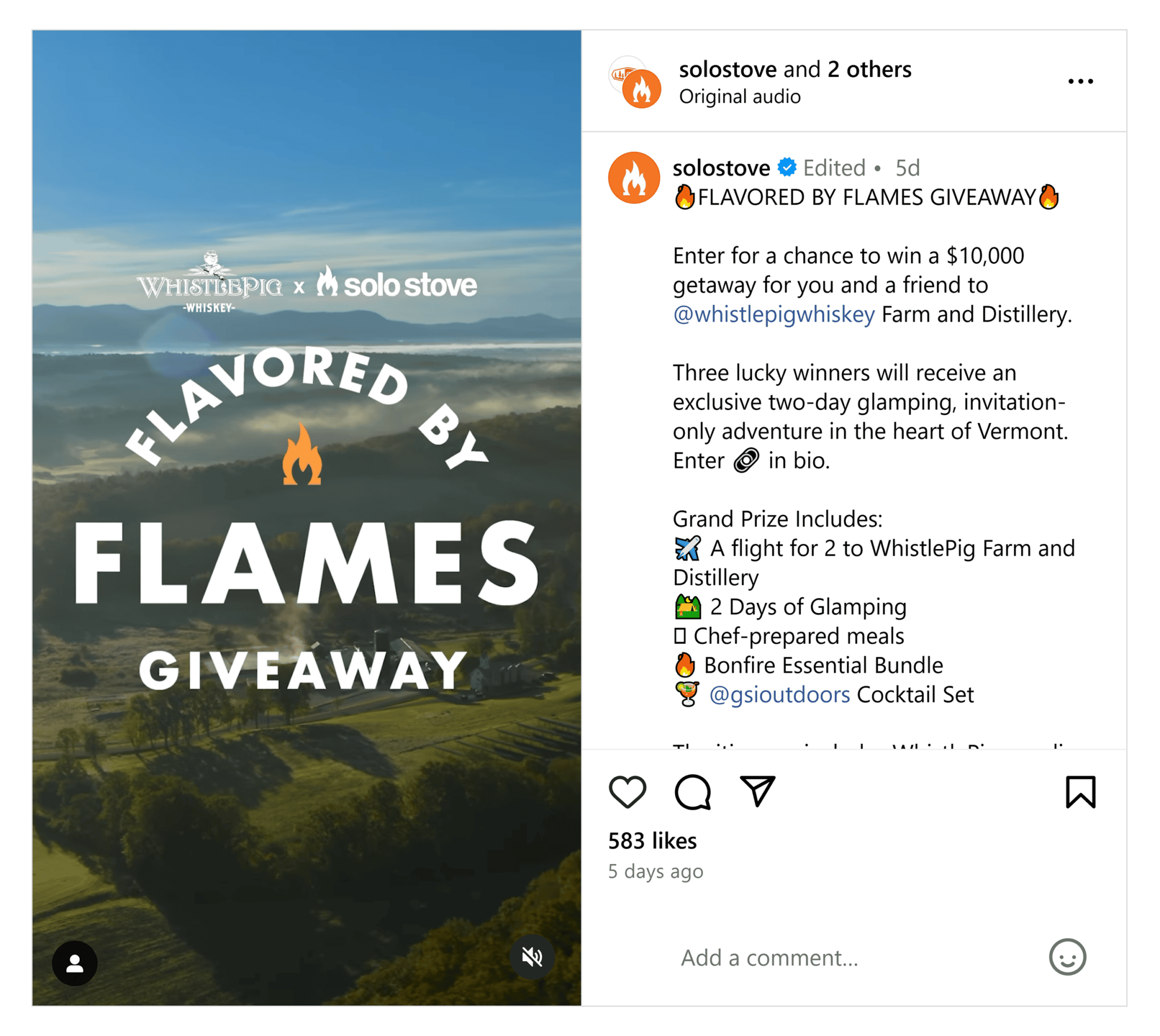 instagram-solostove-giveaway Ecommerce Marketing: 11 Strategies to Drive Traffic and Sales