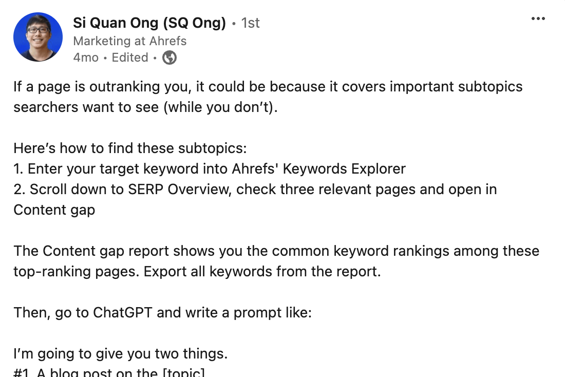 my-repurposed-post-on-linkedin Repurposing Content: How to Get More Mileage From Your Existing Content