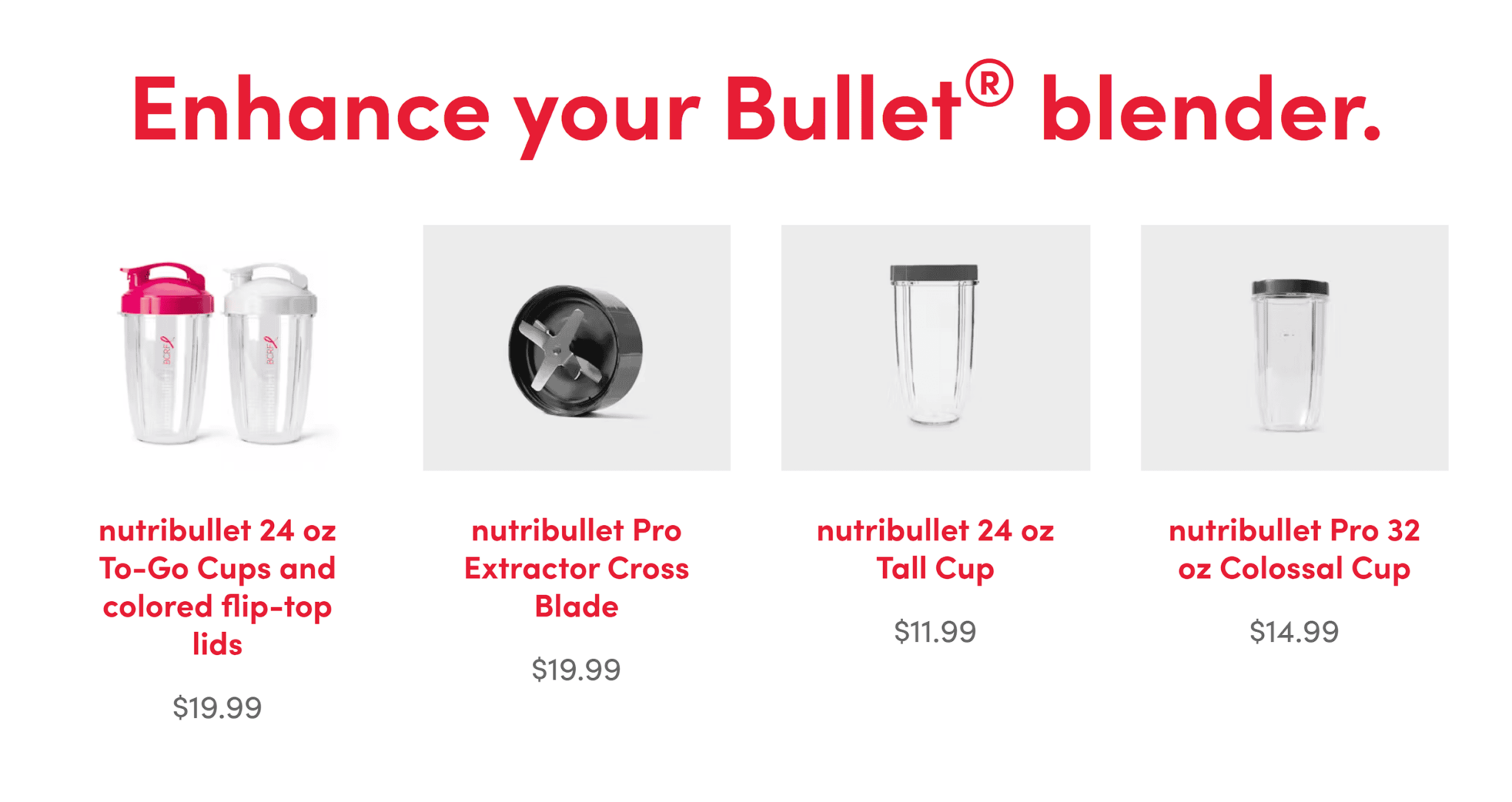 nutribullet-accessories 20 Effective Product Page Examples (+ Best Practices)