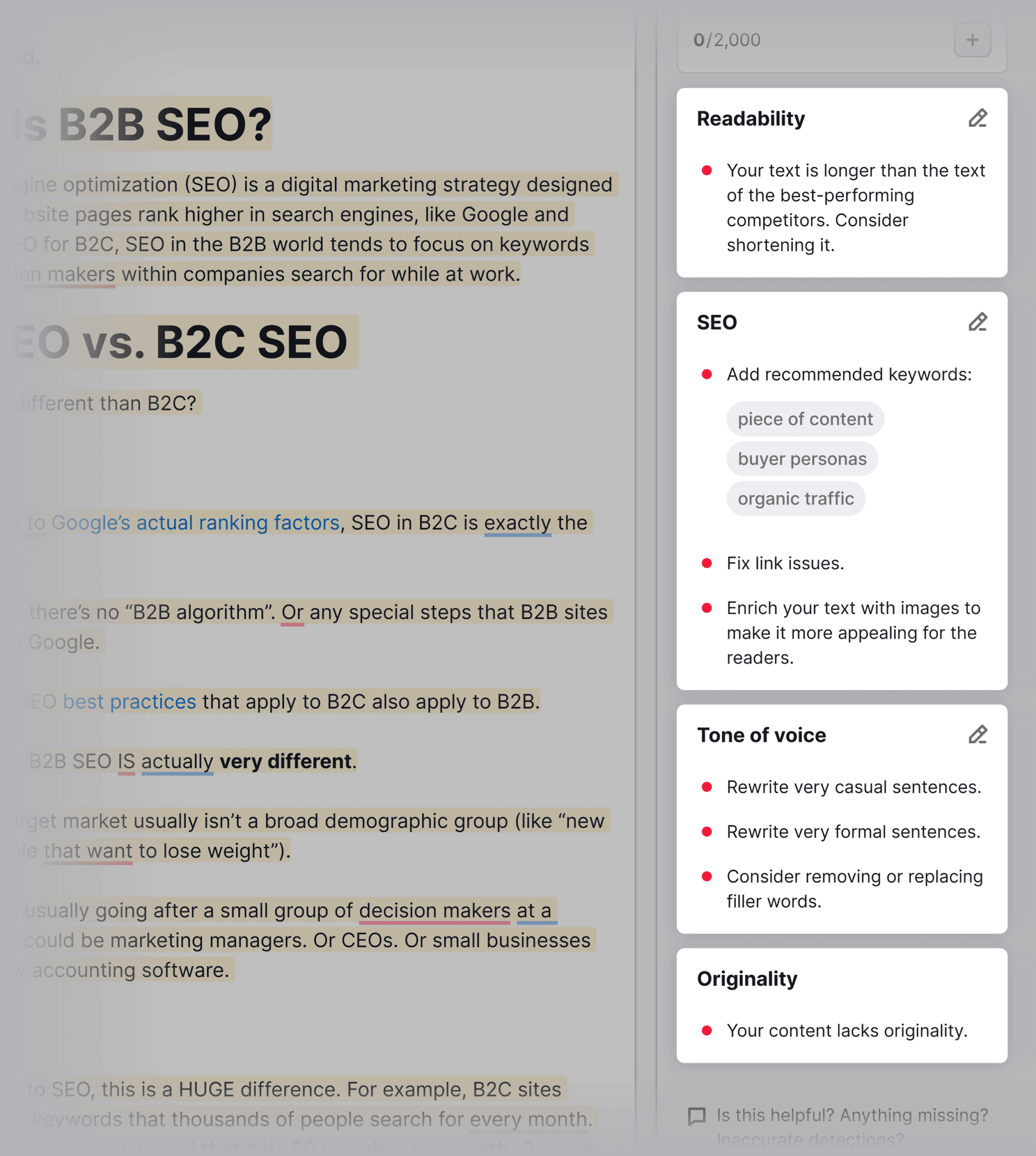 seo-writing-assistant-features 29 Top Digital Marketing Tools for Every Budget