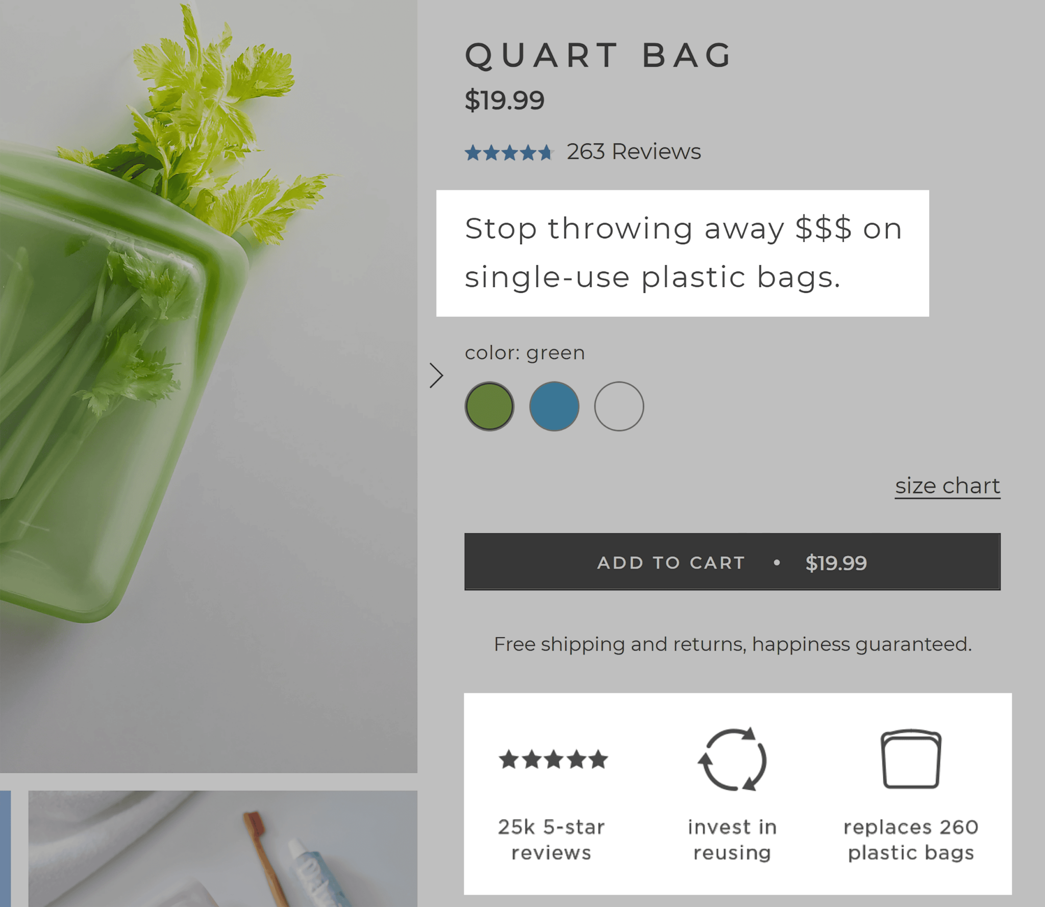 stasher-benefits 20 Effective Product Page Examples (+ Best Practices)