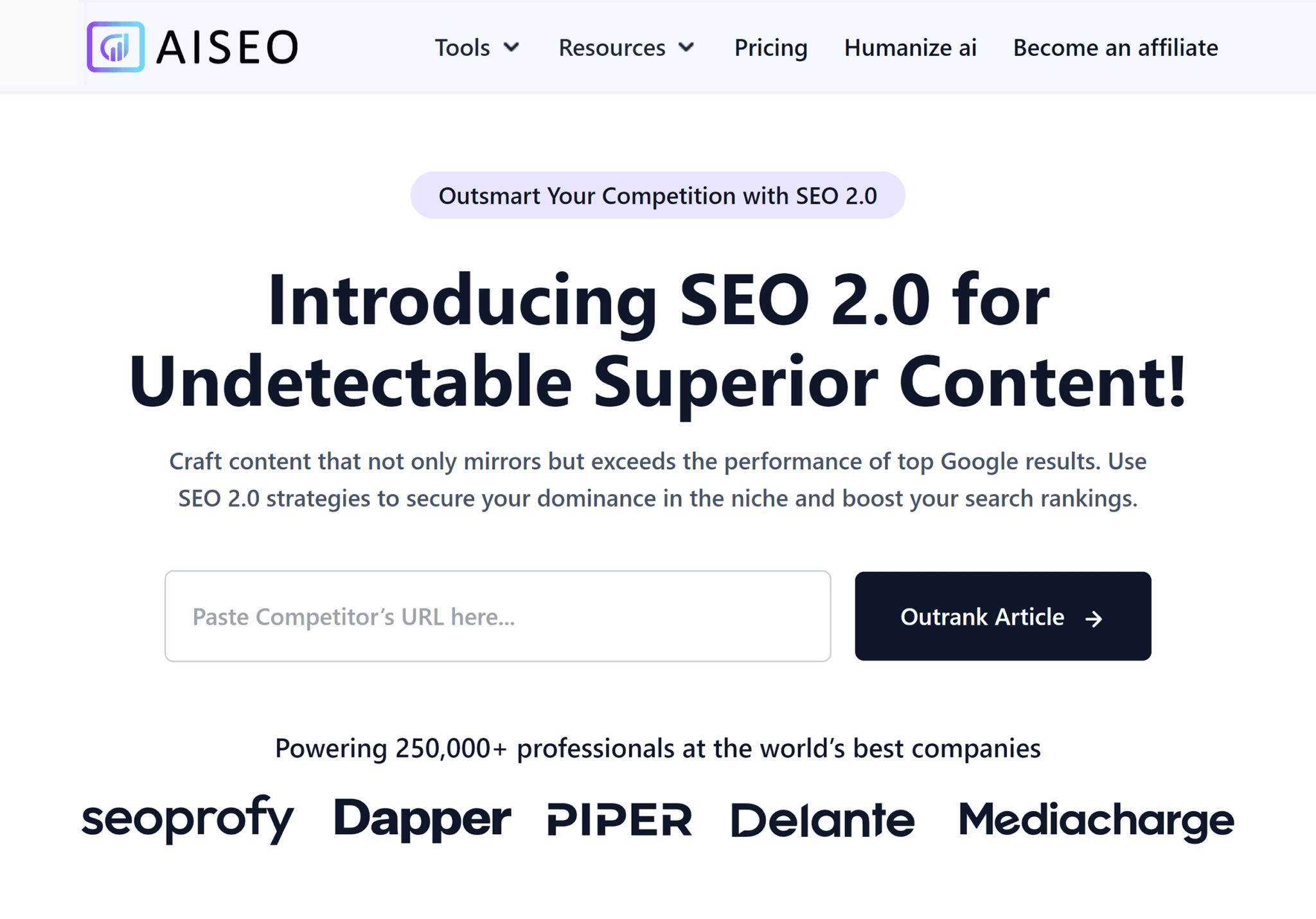 aiseo-homepage 15 Best Quillbot Alternatives: The Ultimate Guide