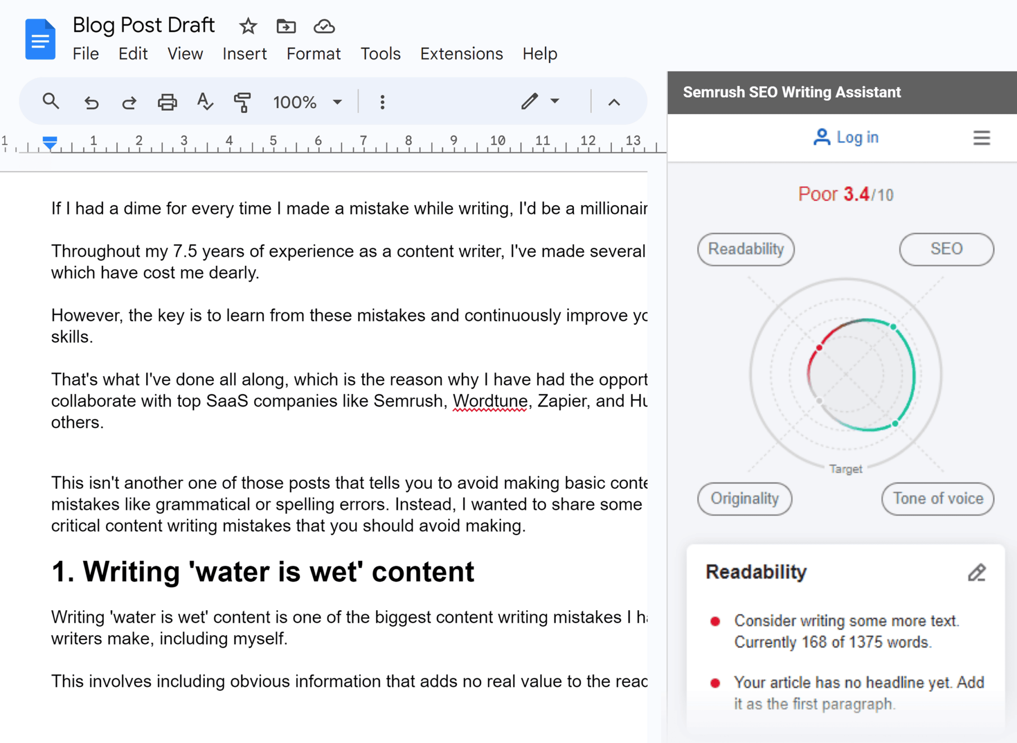 google-docs-semrush-writing-assistant 15 Best Quillbot Alternatives: The Ultimate Guide