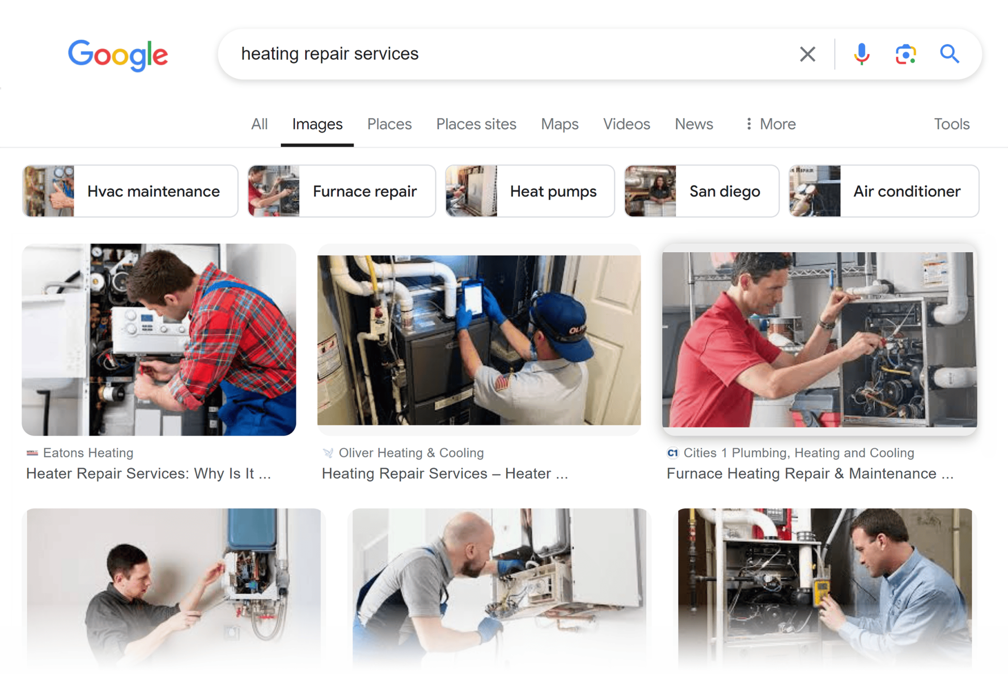 google-images-heating-repair-services How to Do SEO for Your New Website [10-Step Guide]