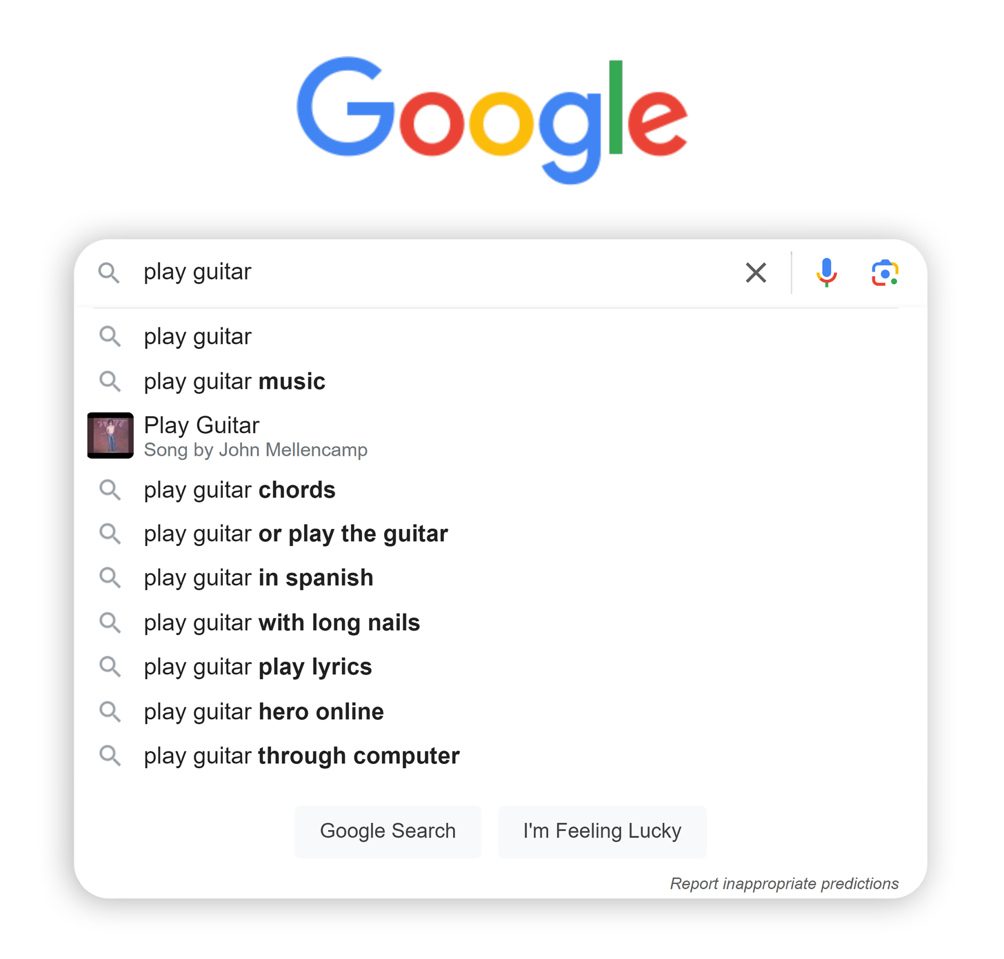google-search-suggestions-play-guitar 10 Types of Keywords with Examples (+ How to Find Them)