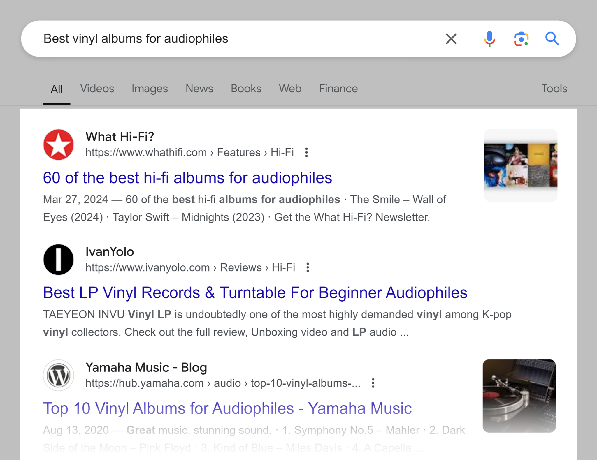 google-serp-best-vinyl-albums-for-audiophiles 10 Types of Keywords with Examples (+ How to Find Them)