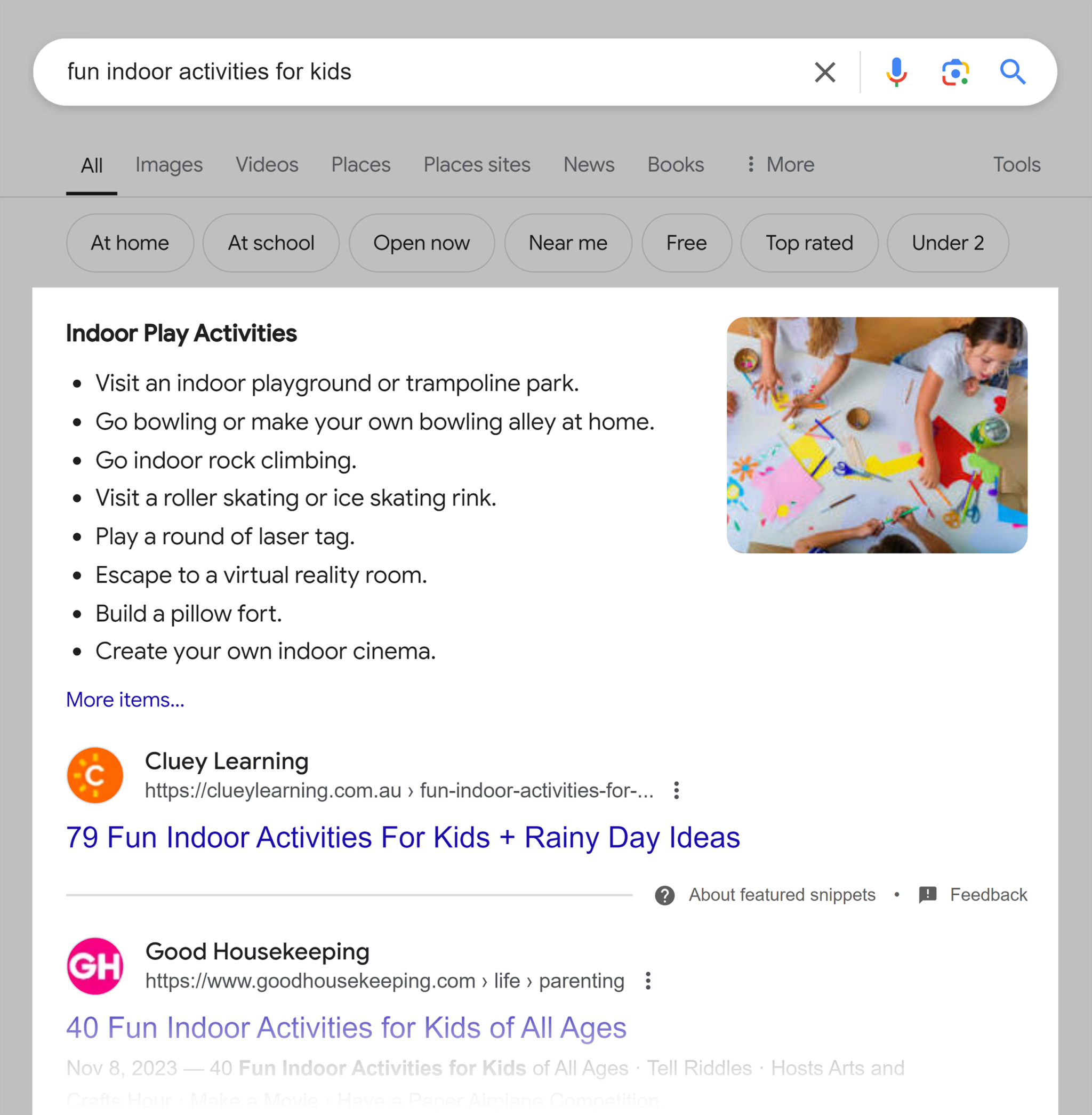 google-serp-fun-indoor-activities-for-kids 10 Types of Keywords with Examples (+ How to Find Them)