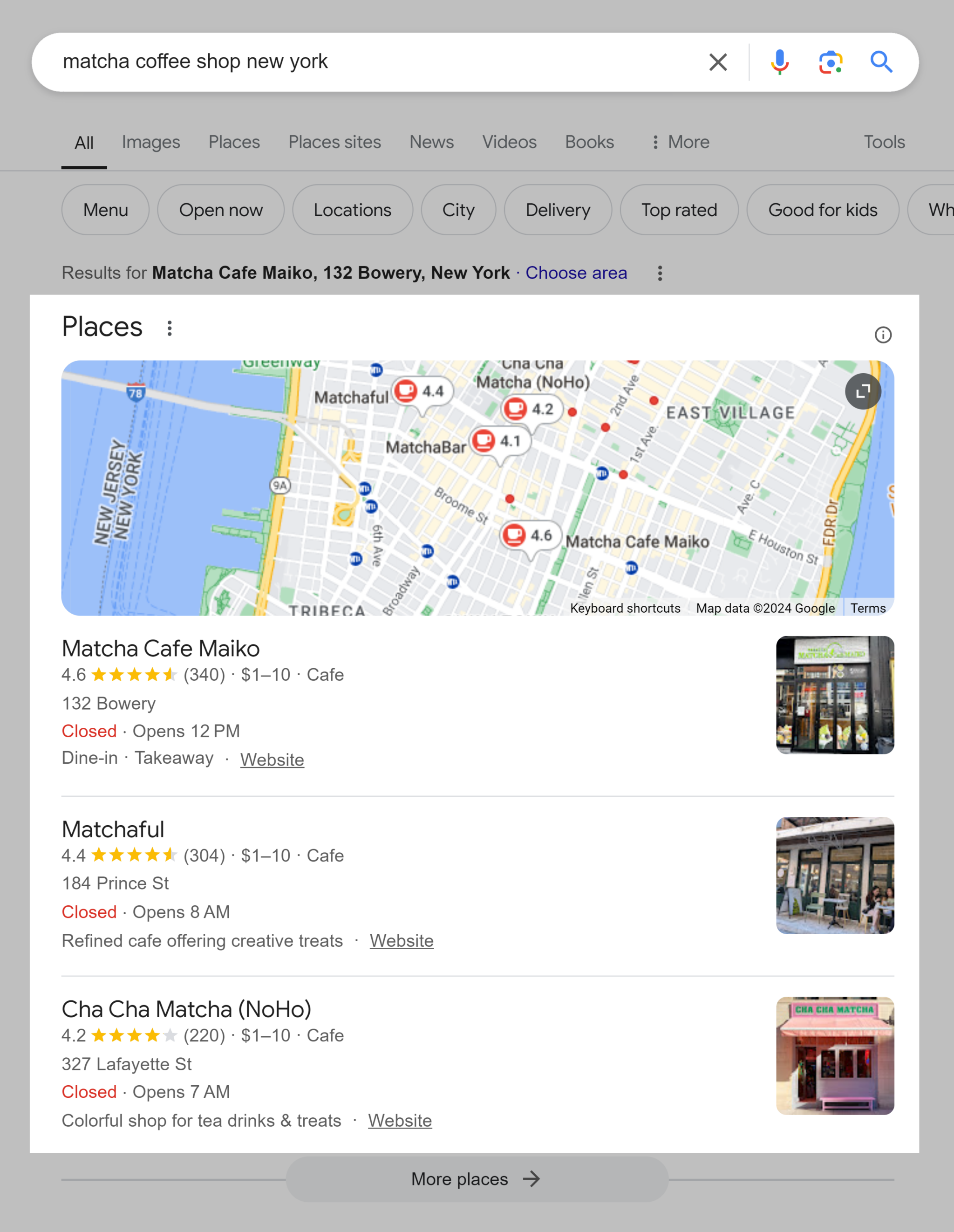 google-serp-matcha-coffee-shop-new-york-places 10 Types of Keywords with Examples (+ How to Find Them)