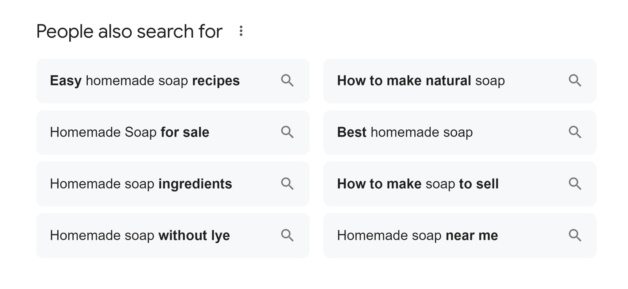 homemade-soap-related-searches 10 Types of Keywords with Examples (+ How to Find Them)