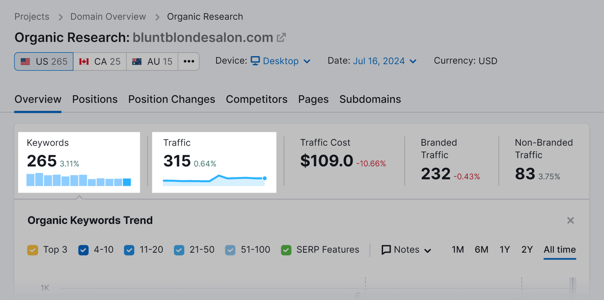 organic-research-bluntblondesalon-results How to Do SEO for Your New Website [10-Step Guide]