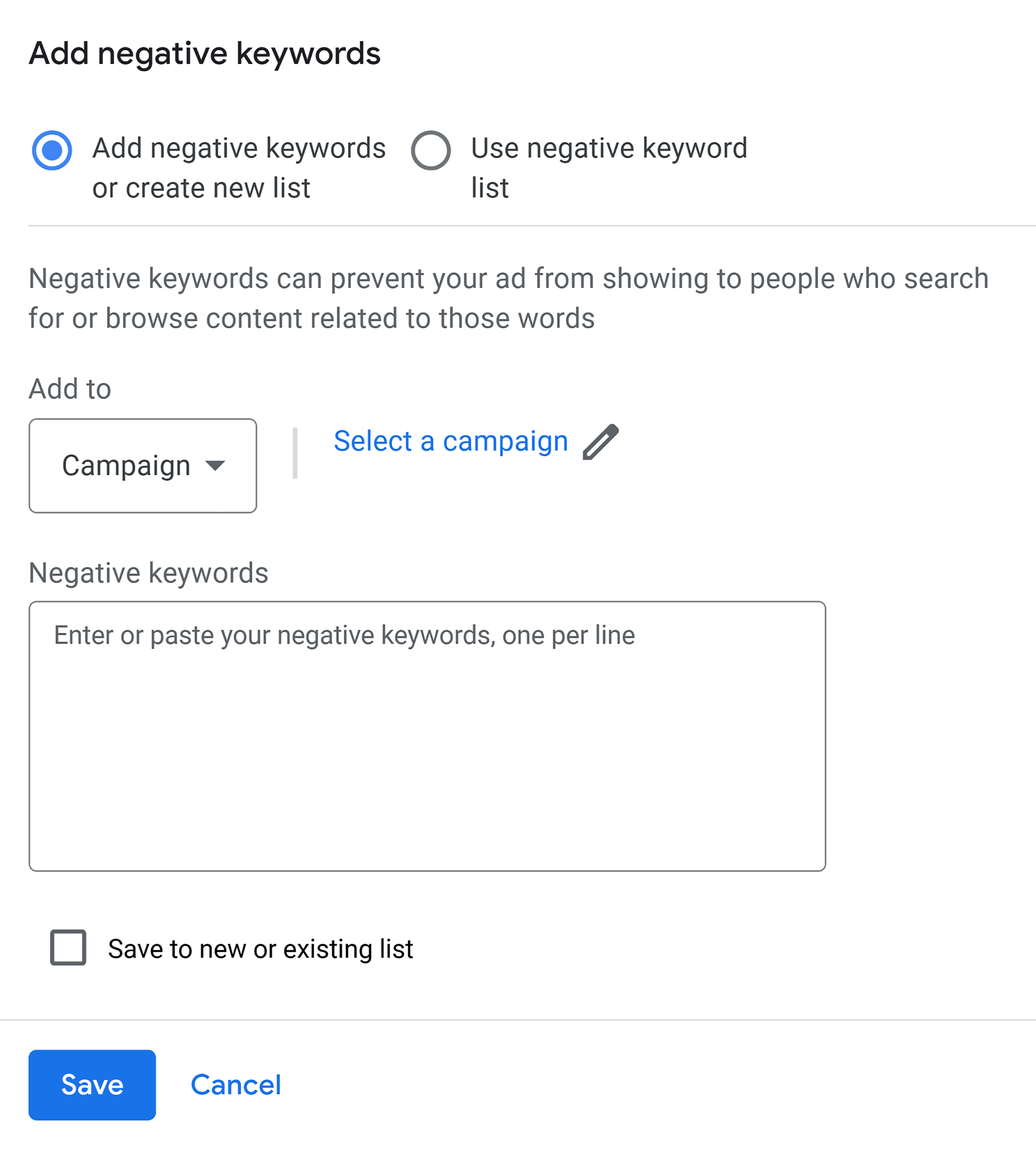 search-keywords-add-negative-keywords How to Use Keyword Match Types in Google Ads