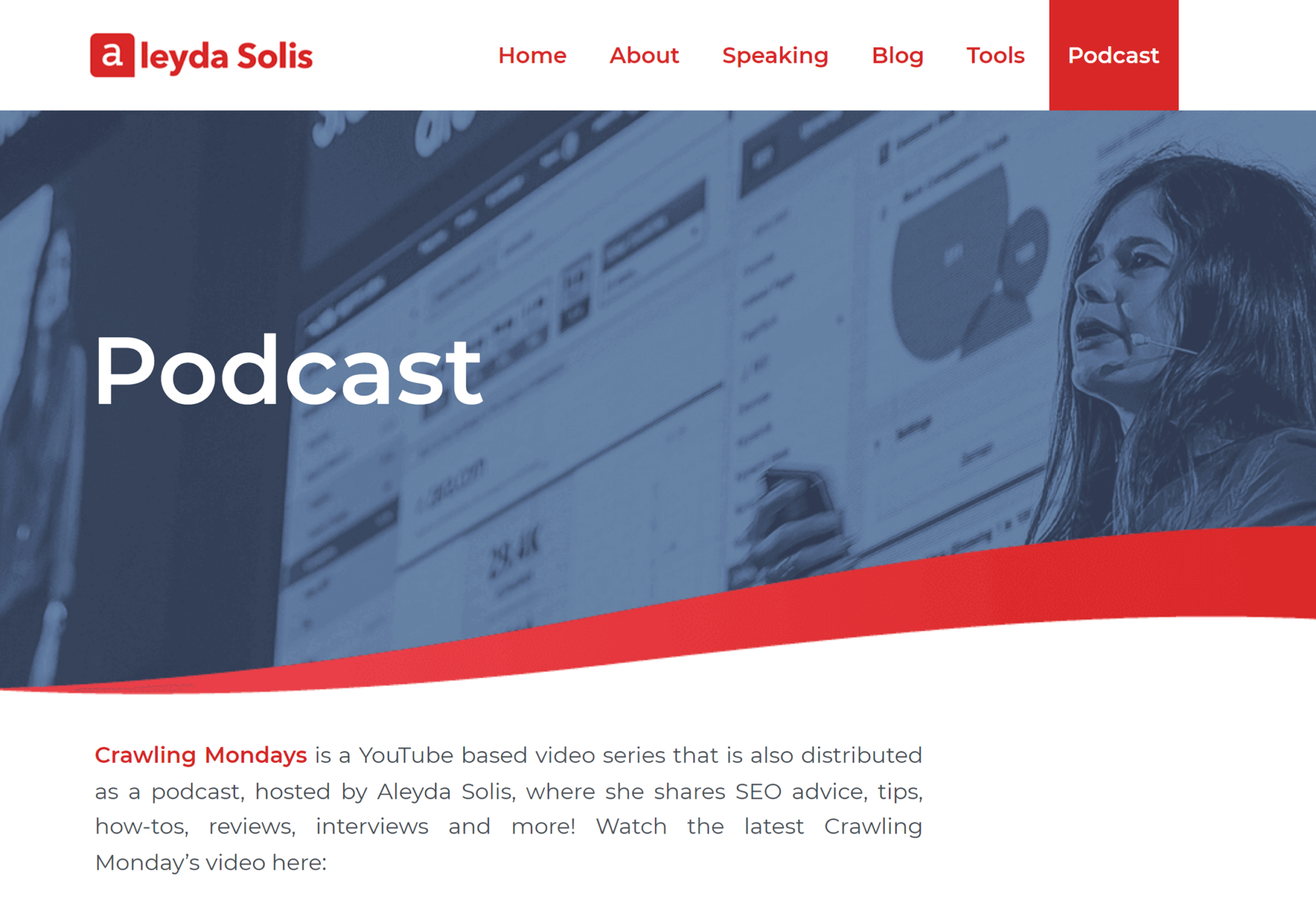 aleyda-solis-podcast-homepage 8 Remarkable SEO Podcasts to Level Up Your Knowledge