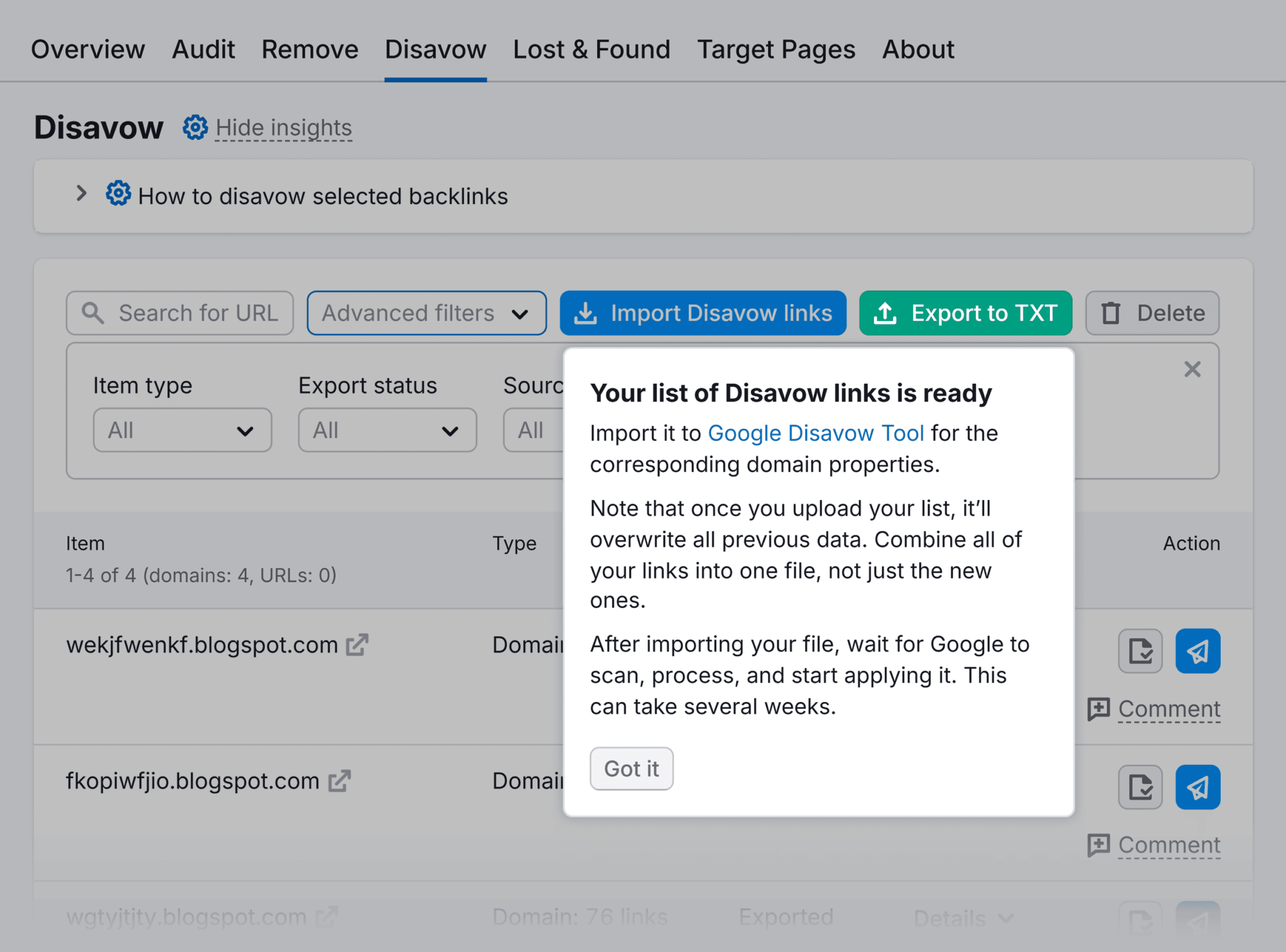 backlink-audit-export-disavow-list Bad Backlinks: A Complete Guide on Spotting and Avoiding Them